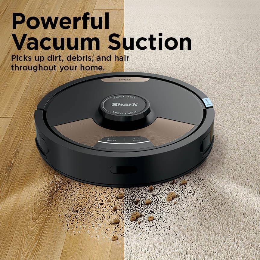 Shark Matrix Plus Robot Vacuum and Mop, Sonic Mopping, Home Mapping, Clean Edge, for Pet Hair, for Carpets and Hard Floor, UR2650WS