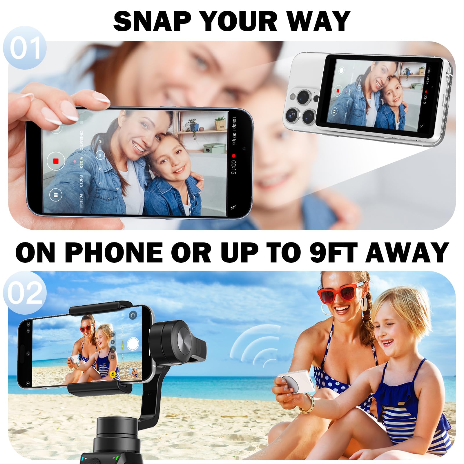 Selfie Monitor Screen iPhone, Newest Magnetic Phone Vlog Back Camera Monitor for Content Creator, Influencer, Live Streaming and TikTok, Snaplylens for iPhone Android Selfie Screen