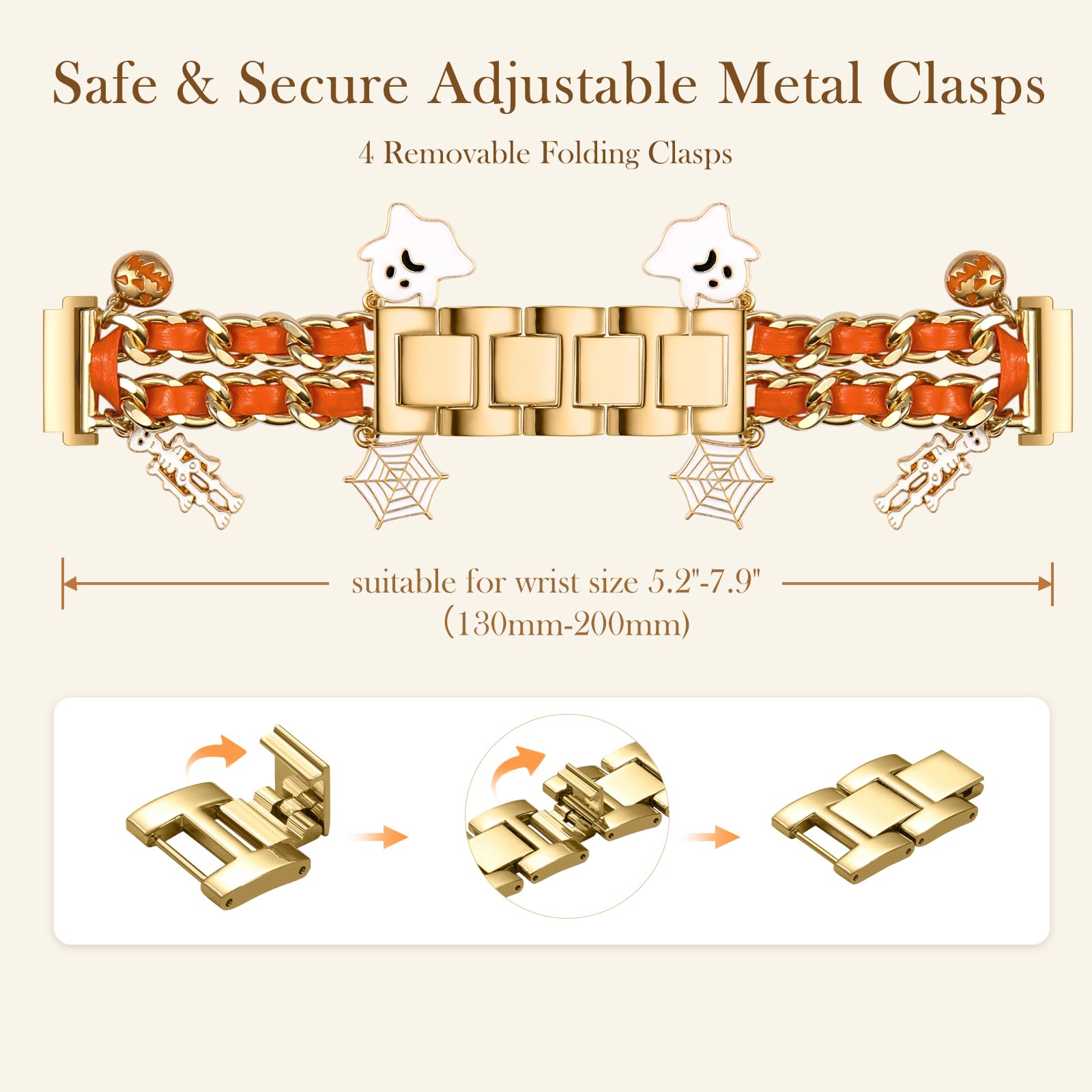 Stylish Metal Band Compatible with Samsung Galaxy Watch 7 Band/FE 6 5 4 40mm 44mm,Galaxy Active 2, 20mm Watch Strap Pretty Chain with Cute Decorative Charms Accessories for Samsung Watch Bands Women