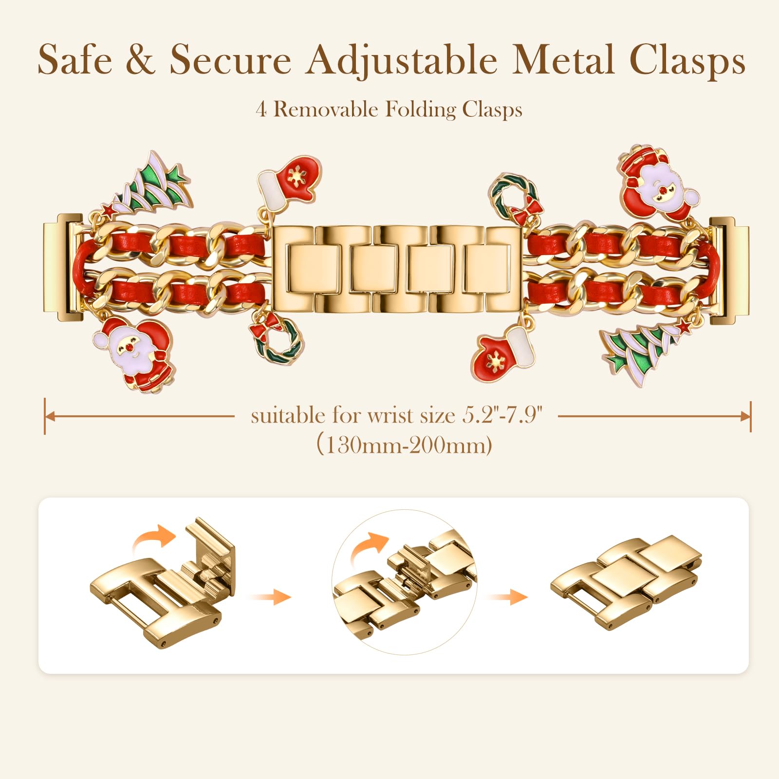 Stylish Metal Band Compatible with Samsung Galaxy Watch 7 Band/FE 6 5 4 40mm 44mm,Galaxy Active 2, 20mm Watch Strap Pretty Chain with Cute Decorative Charms Accessories for Samsung Watch Bands Women