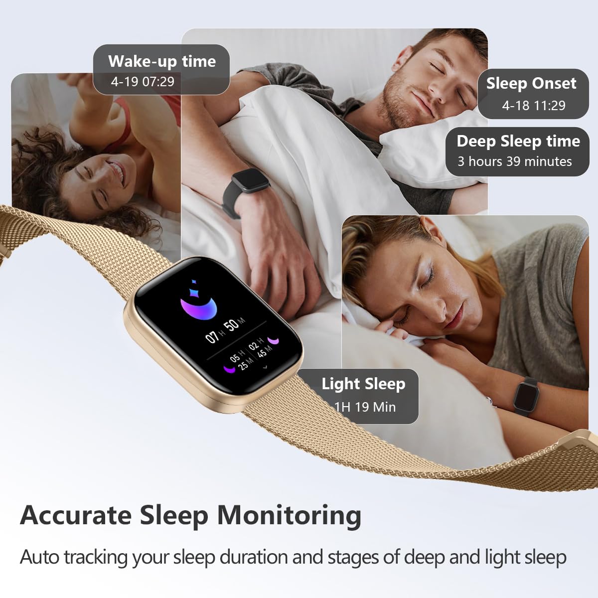 FITVII Health & Fitness Tracker (Answer/Make Calls), Smart Watch with 24/7 Heart Rate and Blood Pressure, Sleep Tracking, Blood Oxygen Monitor, 120+ Sport Modes Activity Tracker for Women Men