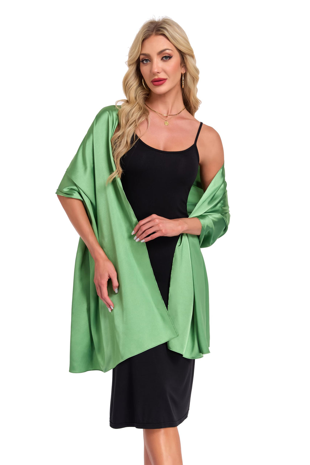 TONGFANTFL Shawls and Wraps for Evening Dresses Satin Women Long Scarf Wedding Guest Shawl