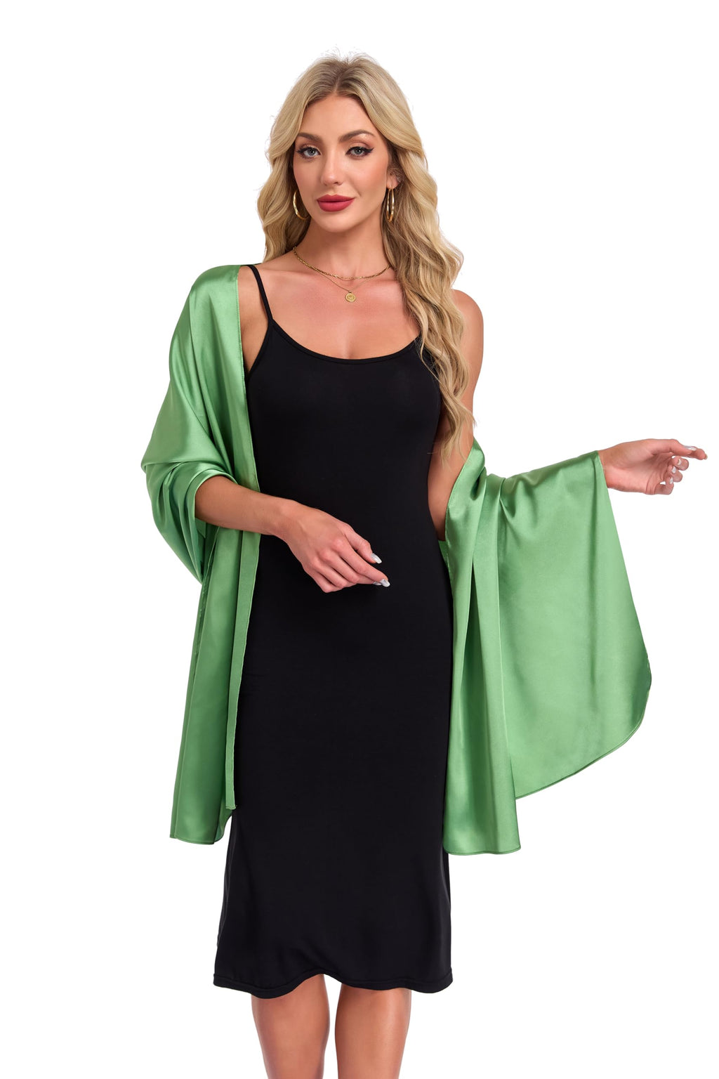 TONGFANTFL Shawls and Wraps for Evening Dresses Satin Women Long Scarf Wedding Guest Shawl