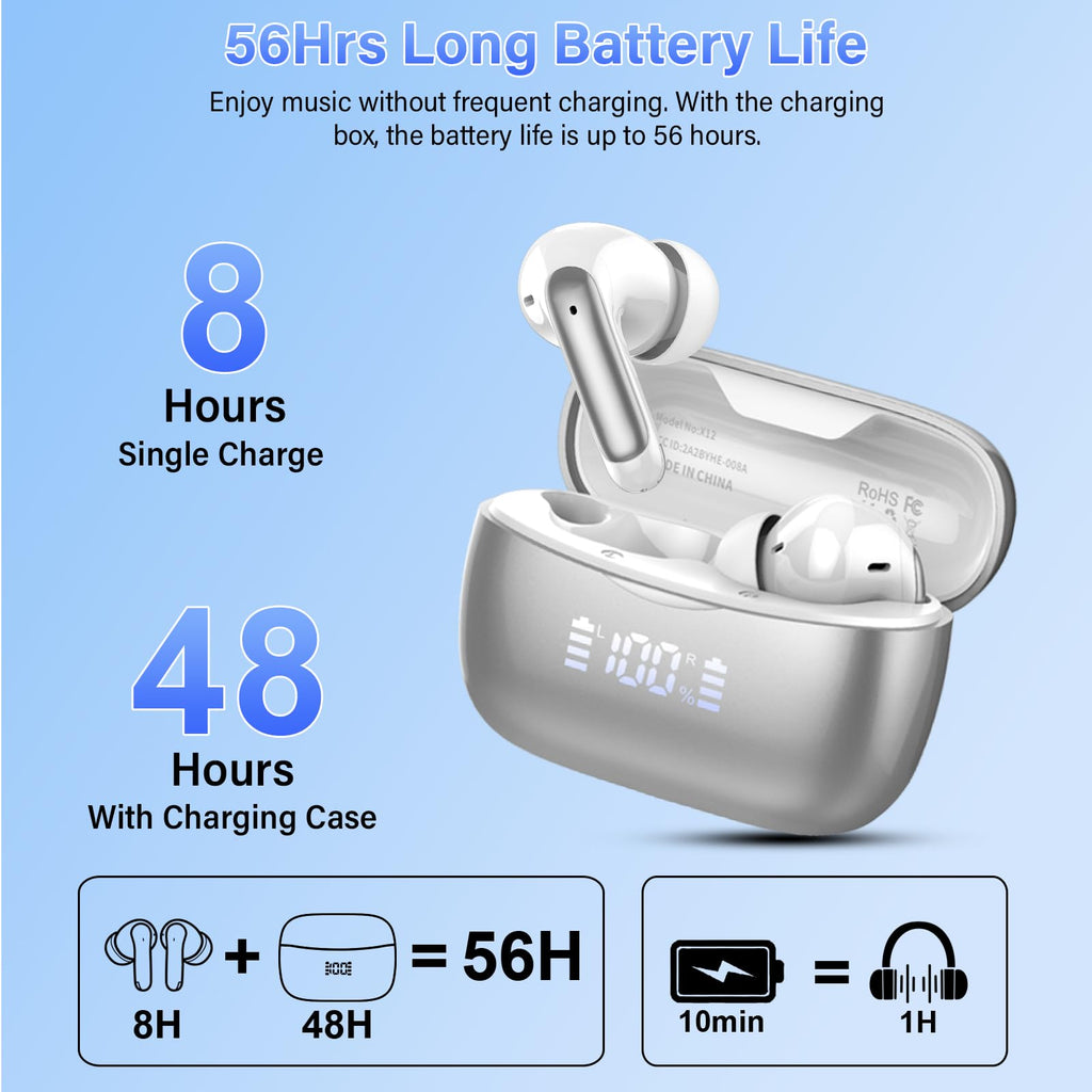AI Translation Earbuds Real Time with Audio and Video Calls, 164 Language/7 Translation Modes Translator Earbuds Bluetooth 5.4 with APP, 48H AI Ear Buds Translator Device for Business/Learning/Travel