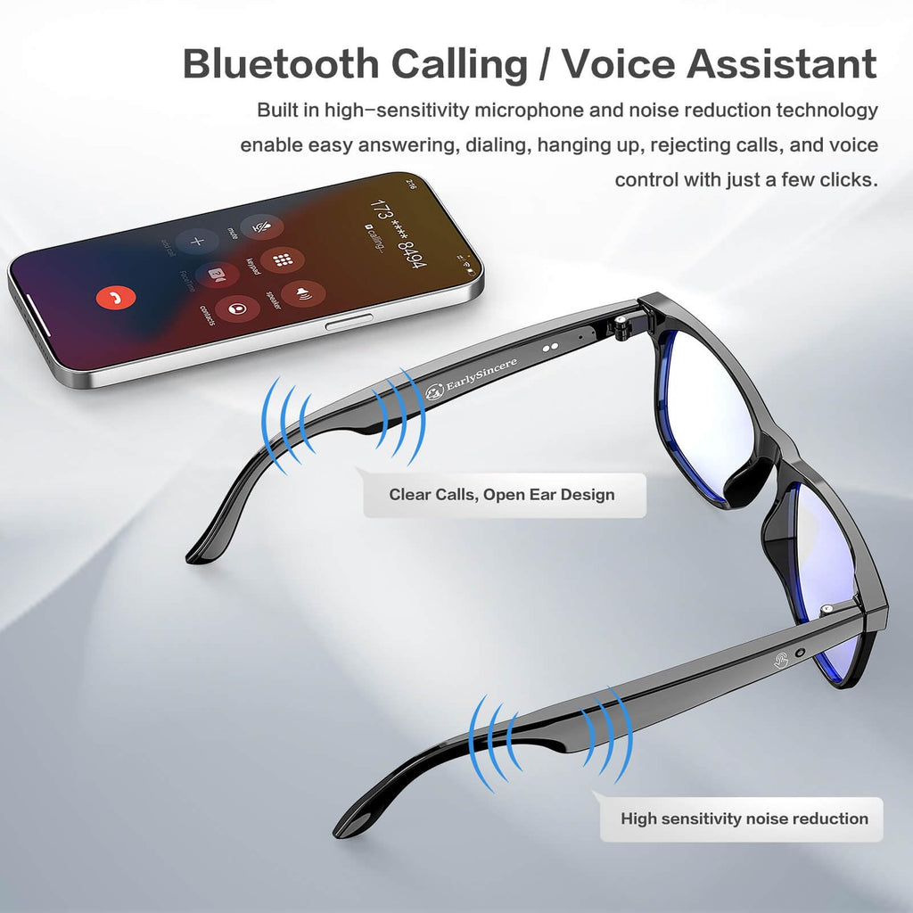 AI Smart Glasses with Chat GPT, AI Translation Glasses with 164 Language, Classic Aviator Sunglasses with Voice Assistant/AI Calling, IP65 Waterproof, Multifunctional Smart Glasses for Men Women