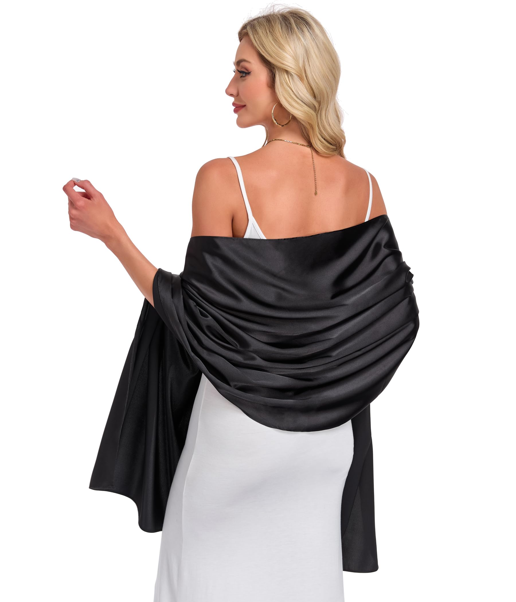 TONGFANTFL Shawls and Wraps for Evening Dresses Satin Women Long Scarf Wedding Guest Shawl