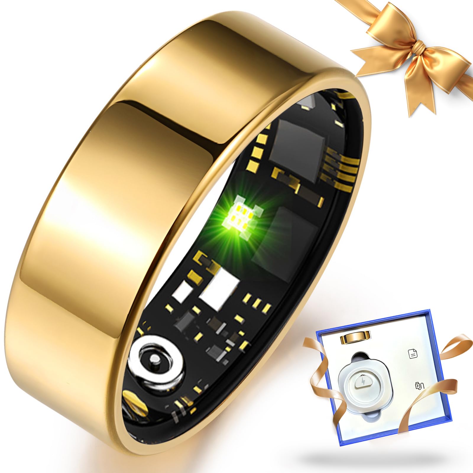 Smart Ring Health Tracker for Women Men, Sleep Tracker with Heart Rate,SpO₂,Blood Pressure, Fitness Ring for Activity Monitoring, No Subscription, Step Tracker Ring for ios&Android (Black, #12)