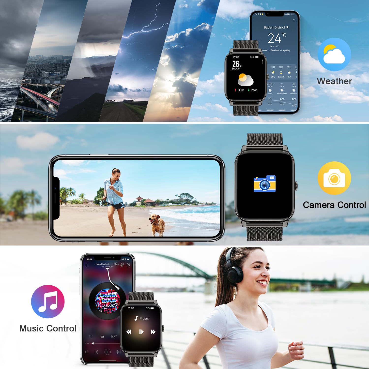 Smart Watch for Women Fitness Tracker: Gold Smart Watches for Women Digital Mens watches Make/Answer Call Waterproof Running Smartwatch Android Phone iPhone Samsung Compatible Heart Rate Monitor