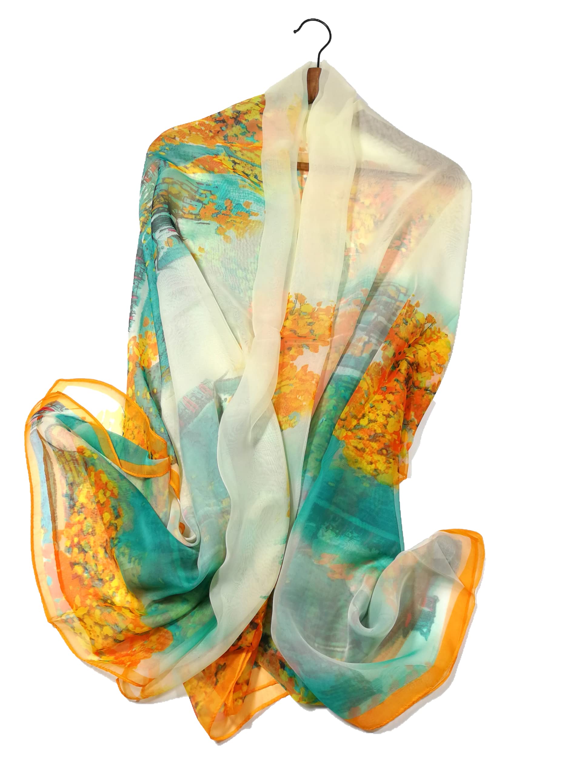 Shanlin Super Large Silk Feel Floral Scarves for Women in Gift Box