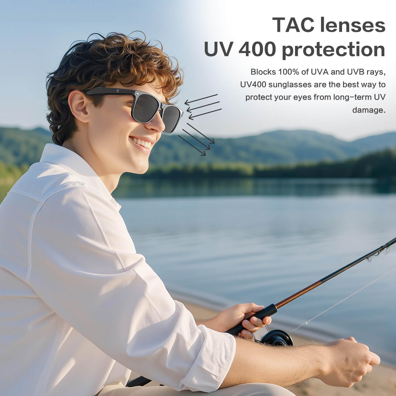 AI Smart Glasses with Chat GPT, AI Translation Glasses with 164 Language, Classic Aviator Sunglasses with Voice Assistant/AI Calling, IP65 Waterproof, Multifunctional Smart Glasses for Men Women