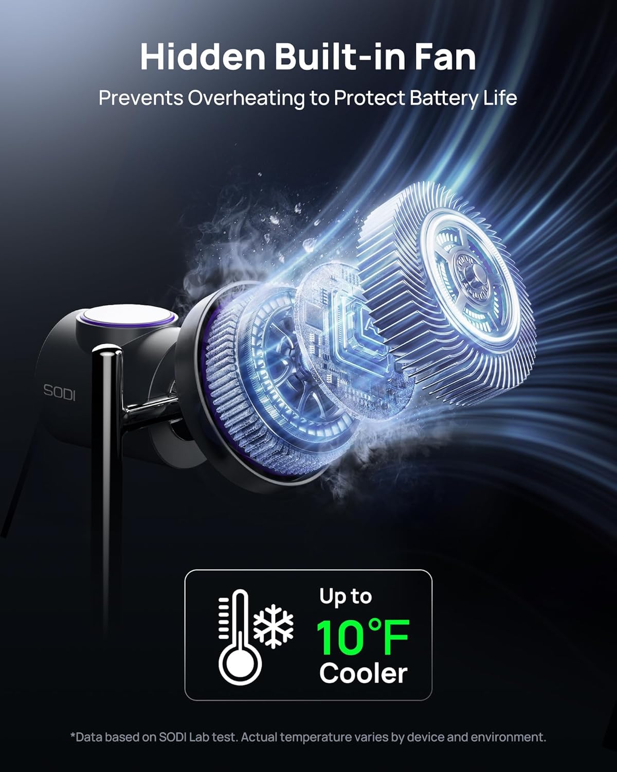 SODI Qi2 25W Wireless Charger, 3 in 1 Charging Station with Cooling Fan, Magnetic Qi2.2 Wireless Charger Stand, Compatible with iPhone 17/16/15/14/13/12, Apple Watch, AirPods (GaN Adapter Included)