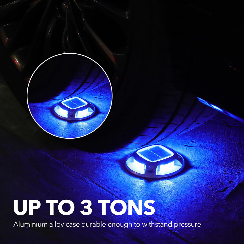 AGPTEK Solar Driveway Lights Outdoor 8 Pack, 2 Color Modes LED Deck Dock