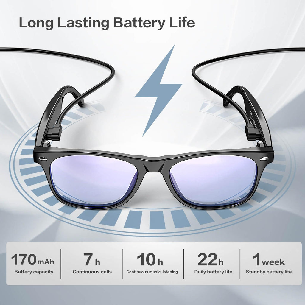 AI Smart Glasses with Chat GPT, AI Translation Glasses with 164 Language, Classic Aviator Sunglasses with Voice Assistant/AI Calling, IP65 Waterproof, Multifunctional Smart Glasses for Men Women