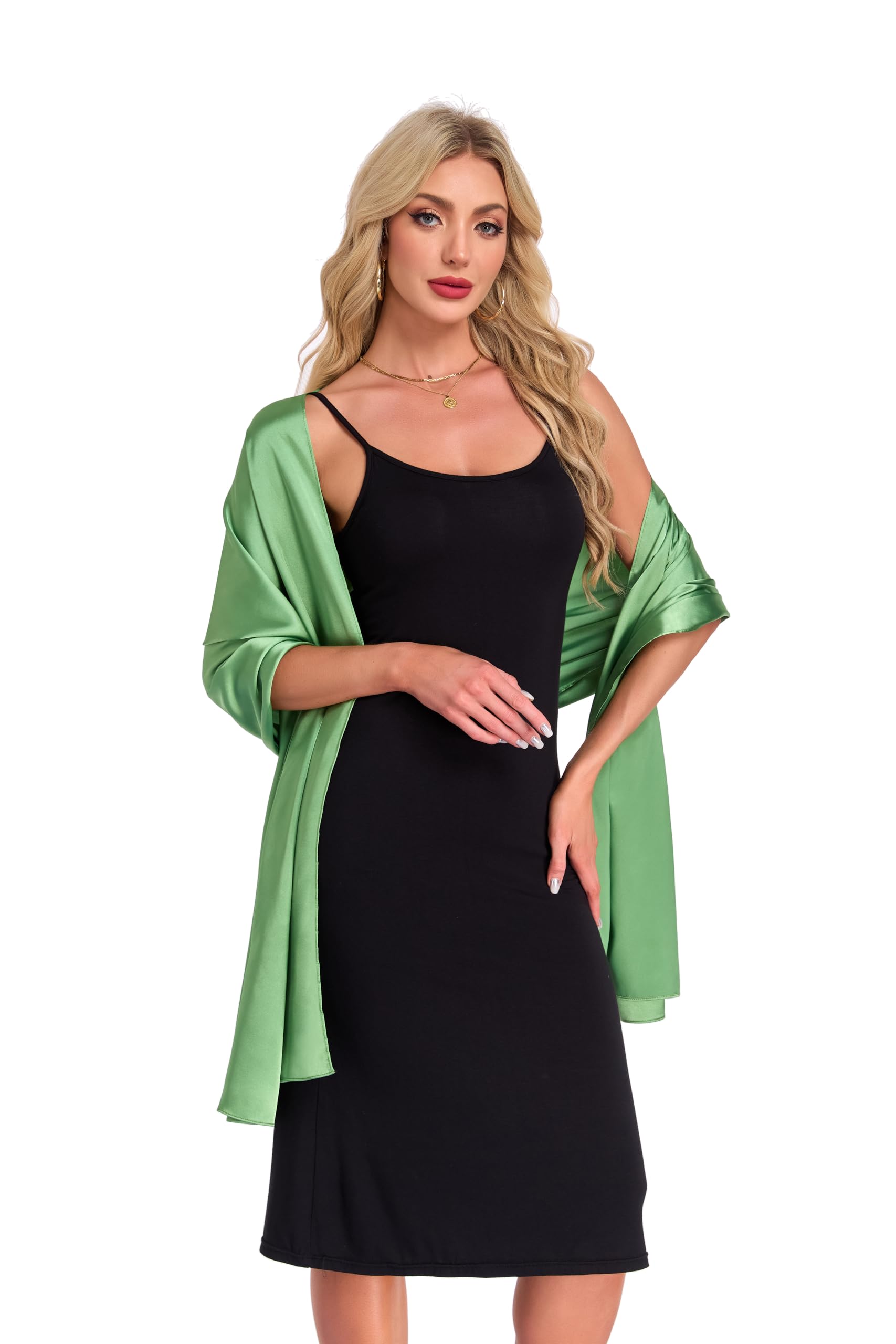 TONGFANTFL Shawls and Wraps for Evening Dresses Satin Women Long Scarf Wedding Guest Shawl