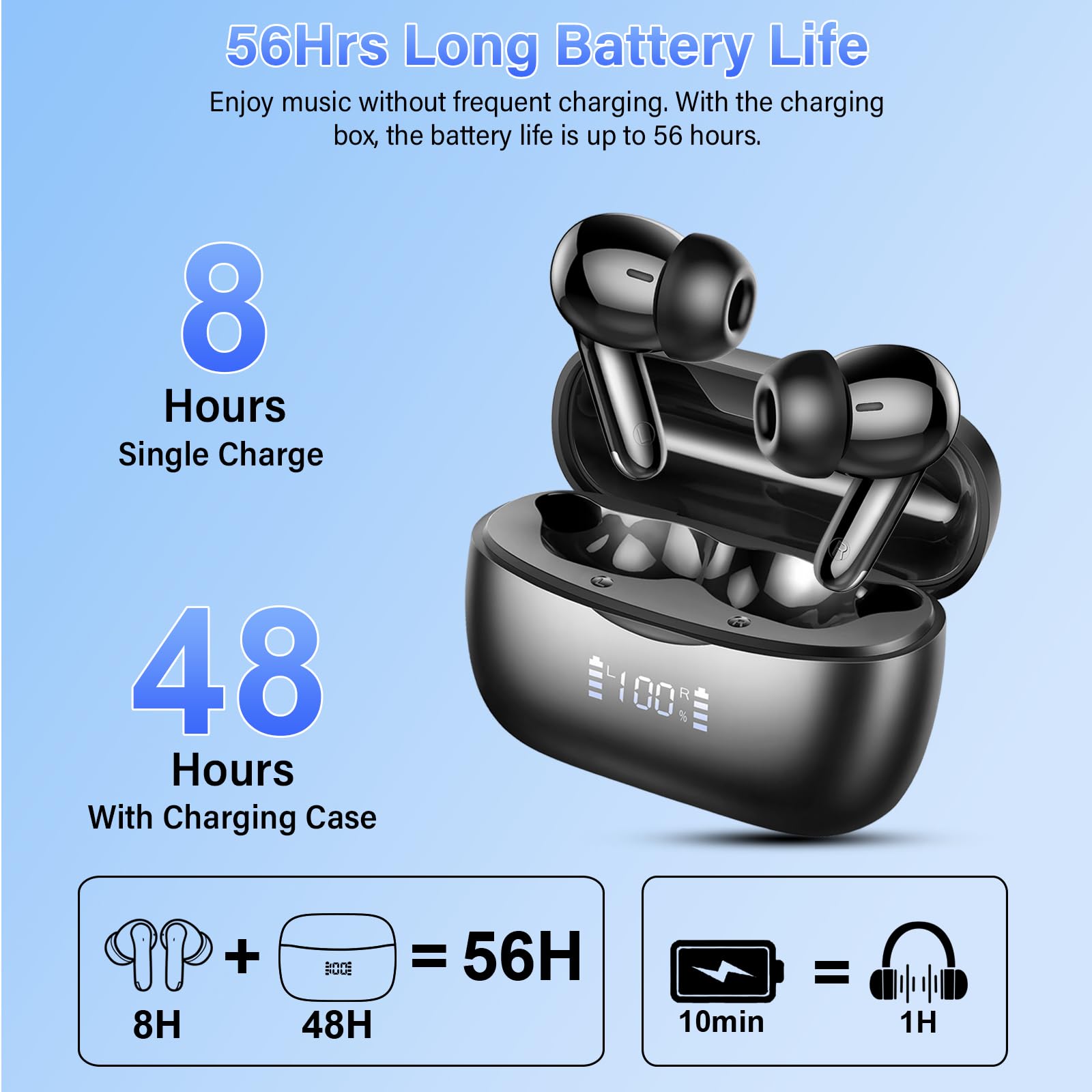 AI Translation Earbuds Real Time with Audio and Video Calls, 164 Language/7 Translation Modes Translator Earbuds Bluetooth 5.4 with APP, 48H AI Ear Buds Translator Device for Business/Learning/Travel