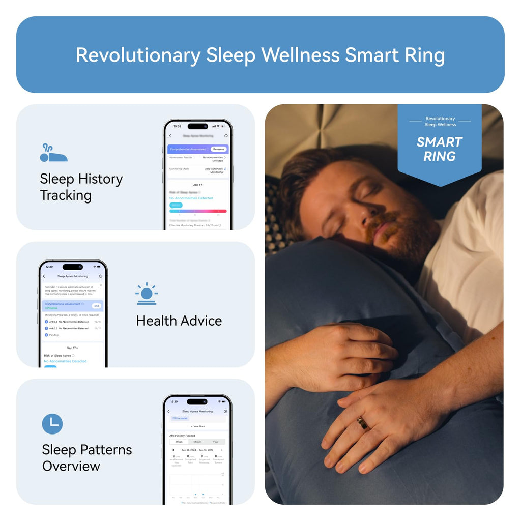 RingConn Gen 2, World’s First Smart Ring with Sleep Apnea Monitoring, No APP Subscription, 12-Day Battery Life, Stress/Heart Rate/Women's Health Tracker, Android & iOS Compatible (Black, Size 10)
