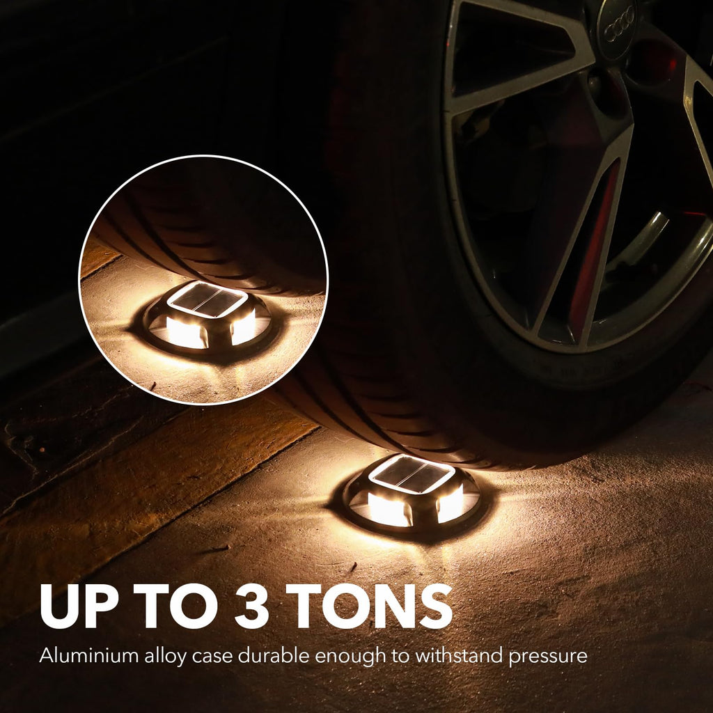 AGPTEK Solar Driveway Lights Outdoor 8 Pack, 2 Color Modes LED Deck Dock