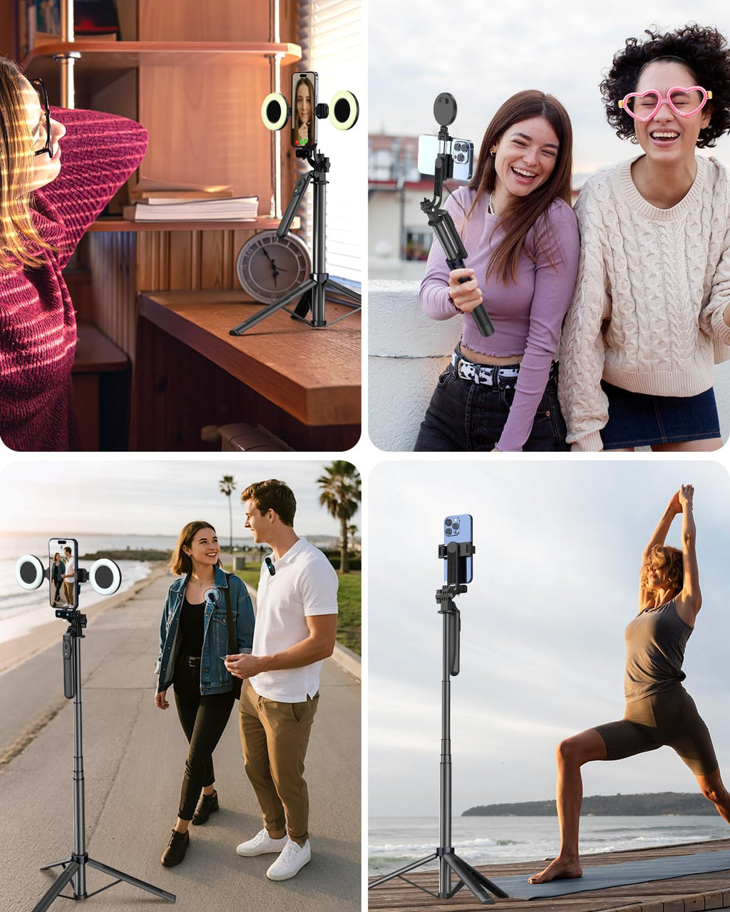 Yeaki Vlogging Kit for iPhone/Android, 71" Selfie Stick Tripod for iPhone with Light, Wireless Remote & Microphone, Adjustable Phone Tripod for TikTok/YouTube Starter Content Creator Essentials Kit