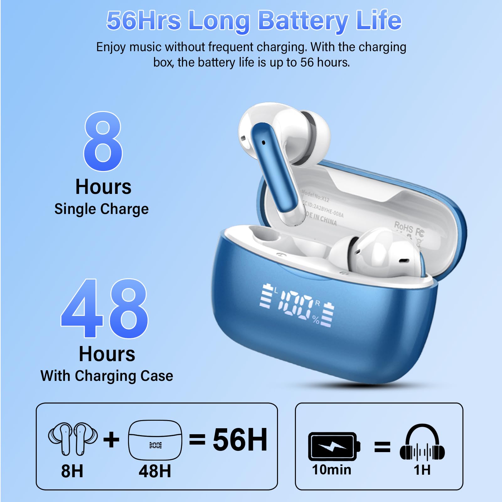 AI Translation Earbuds Real Time with Audio and Video Calls, 164 Language/7 Translation Modes Translator Earbuds Bluetooth 5.4 with APP, 48H AI Ear Buds Translator Device for Business/Learning/Travel