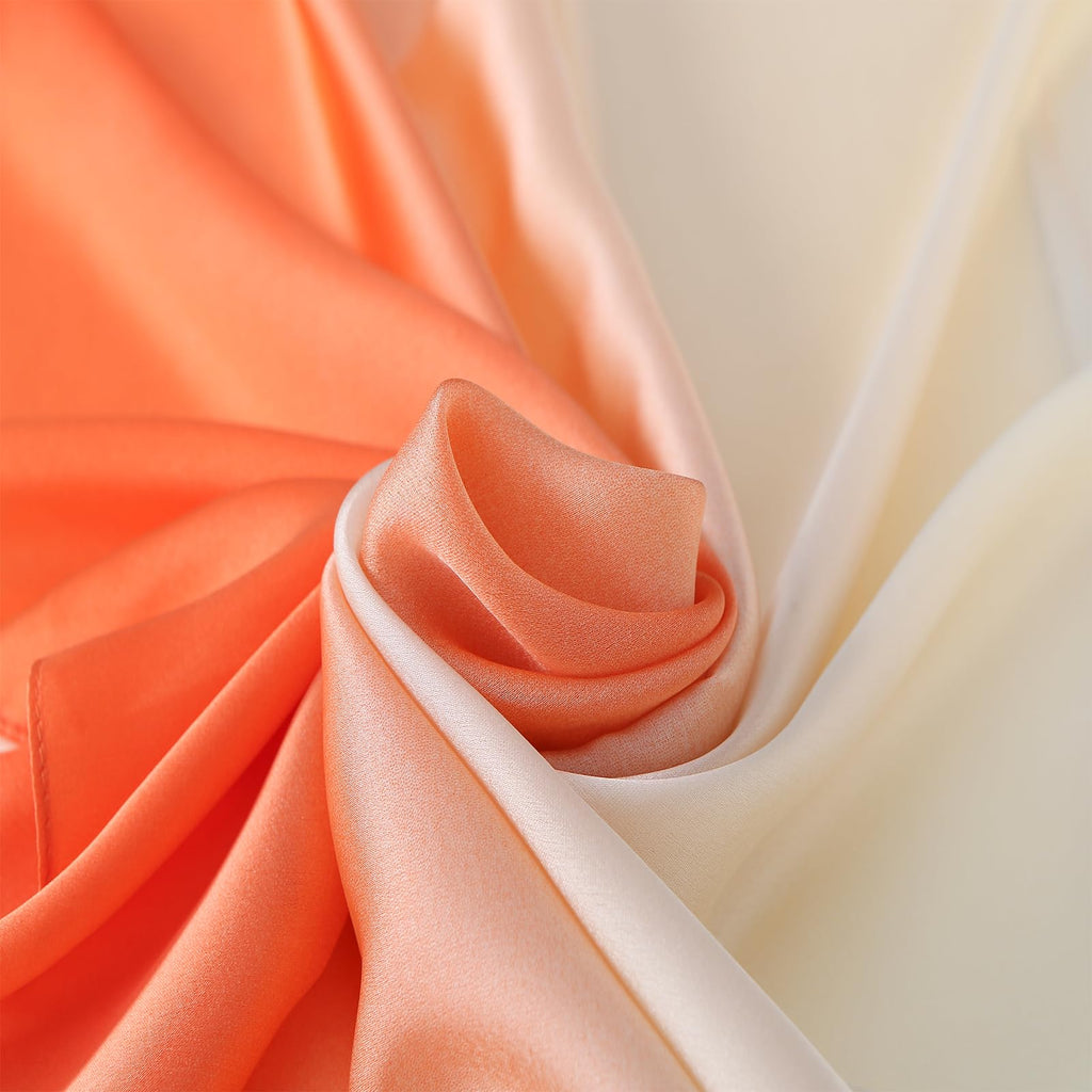 ZMC Long Silk Feeling Scarf 70 * 35", Gradient Scarf Sun-proof Shawl Wrap Headscarf for Women Spring Summer