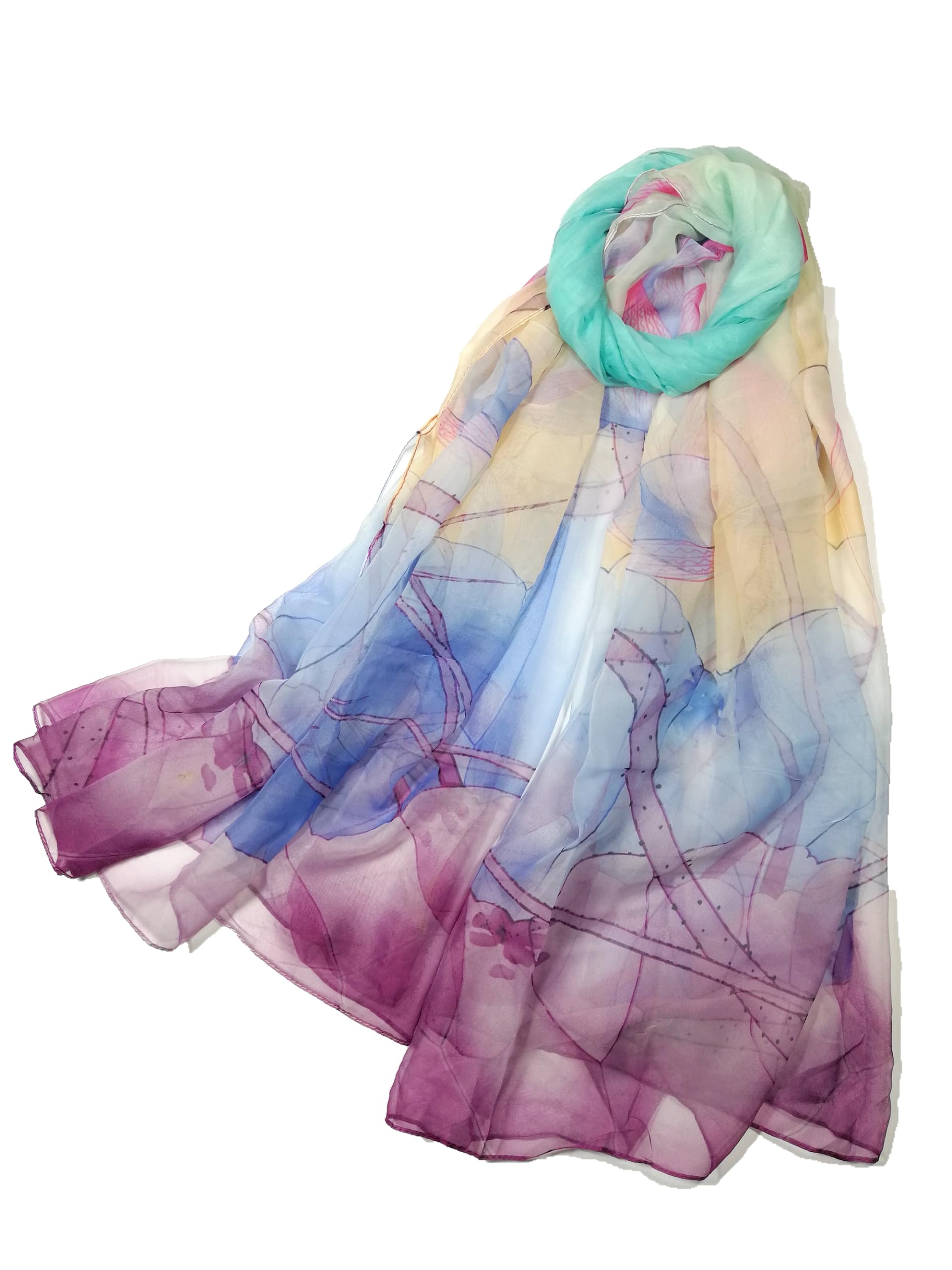 Shanlin Super Large Silk Feel Floral Scarves for Women in Gift Box