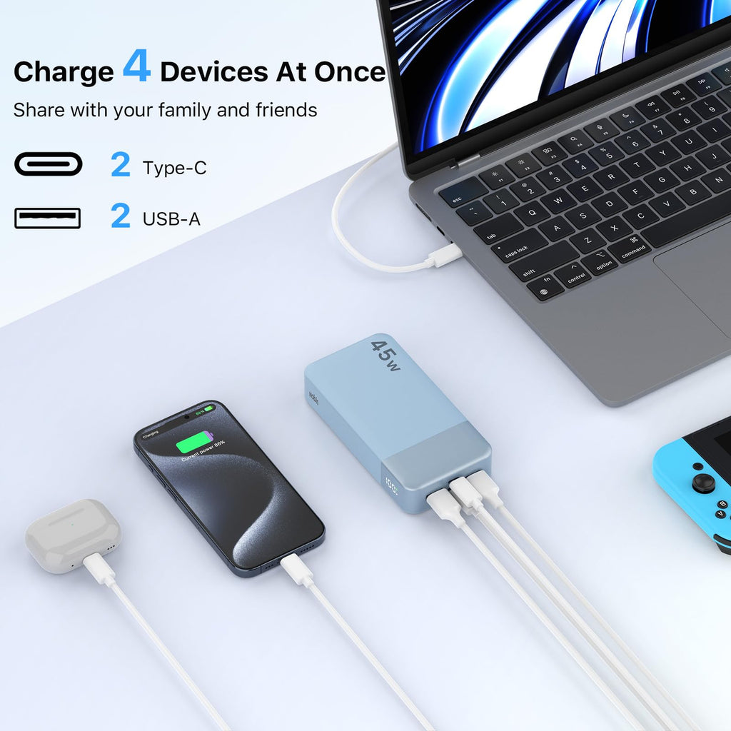 NOBIS Portable Charger 45W 20000mAh Power Bank Fast Charging