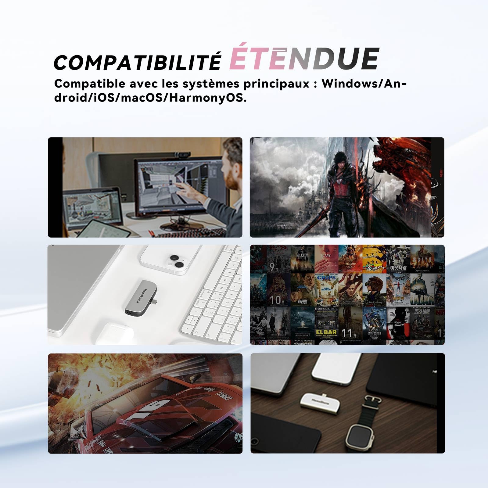 KingSpec MemoStone 1TB Portable USB-C External SSD 2000MB/s, High-Speed Solid State Drive with USB 3.2 Gen2x2 20Gb/s Interface, Compatible with Apple iPhones/Tablets/Laptops