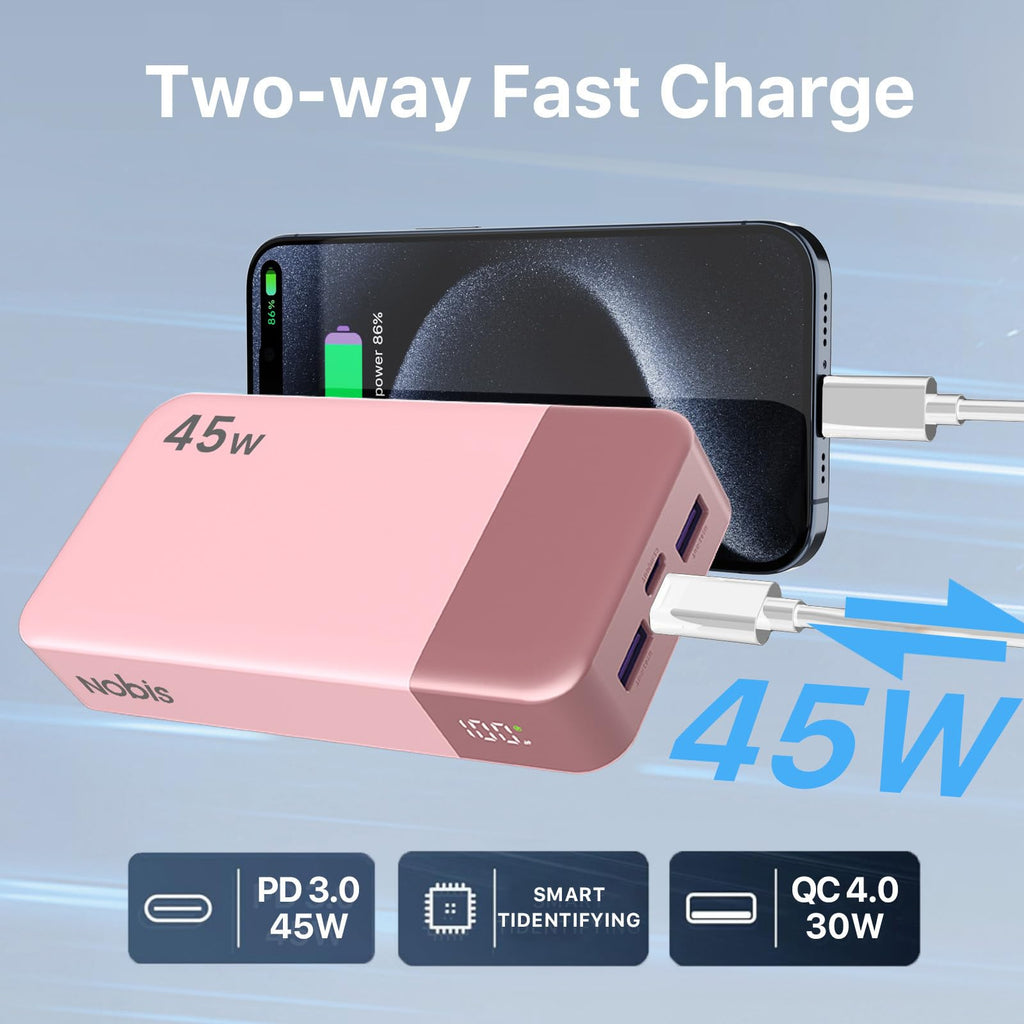 NOBIS Portable Charger 45W 20000mAh Power Bank Fast Charging