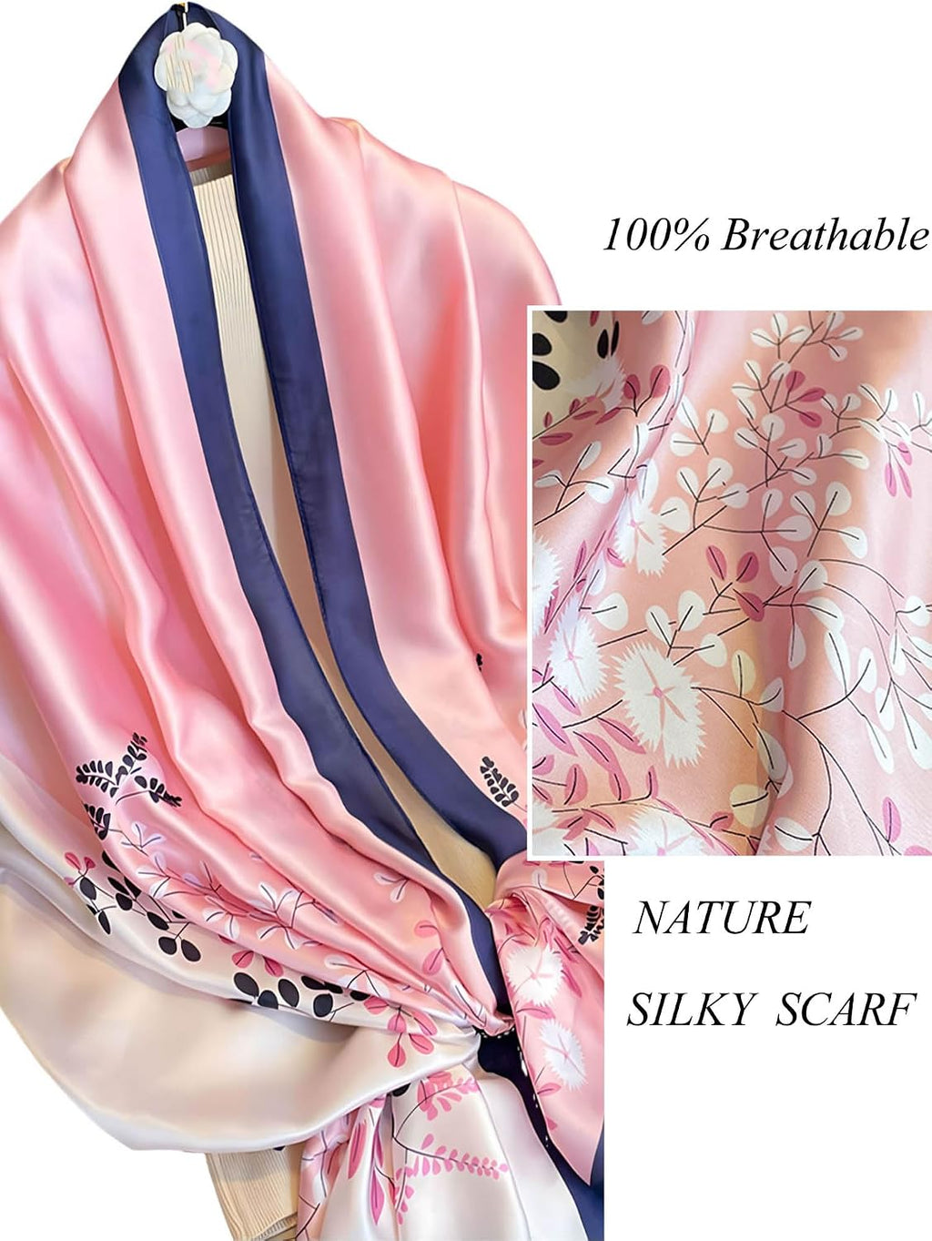 Large Shawl Scarf For Women Lightweight Wraps Silky Headscarf Long Sunscreen Scarfs T23