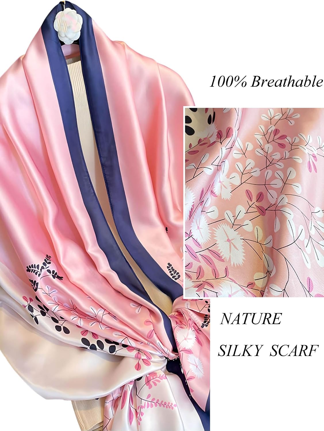 Large Shawl Scarf For Women Lightweight Wraps Silky Headscarf Long Sunscreen Scarfs T23