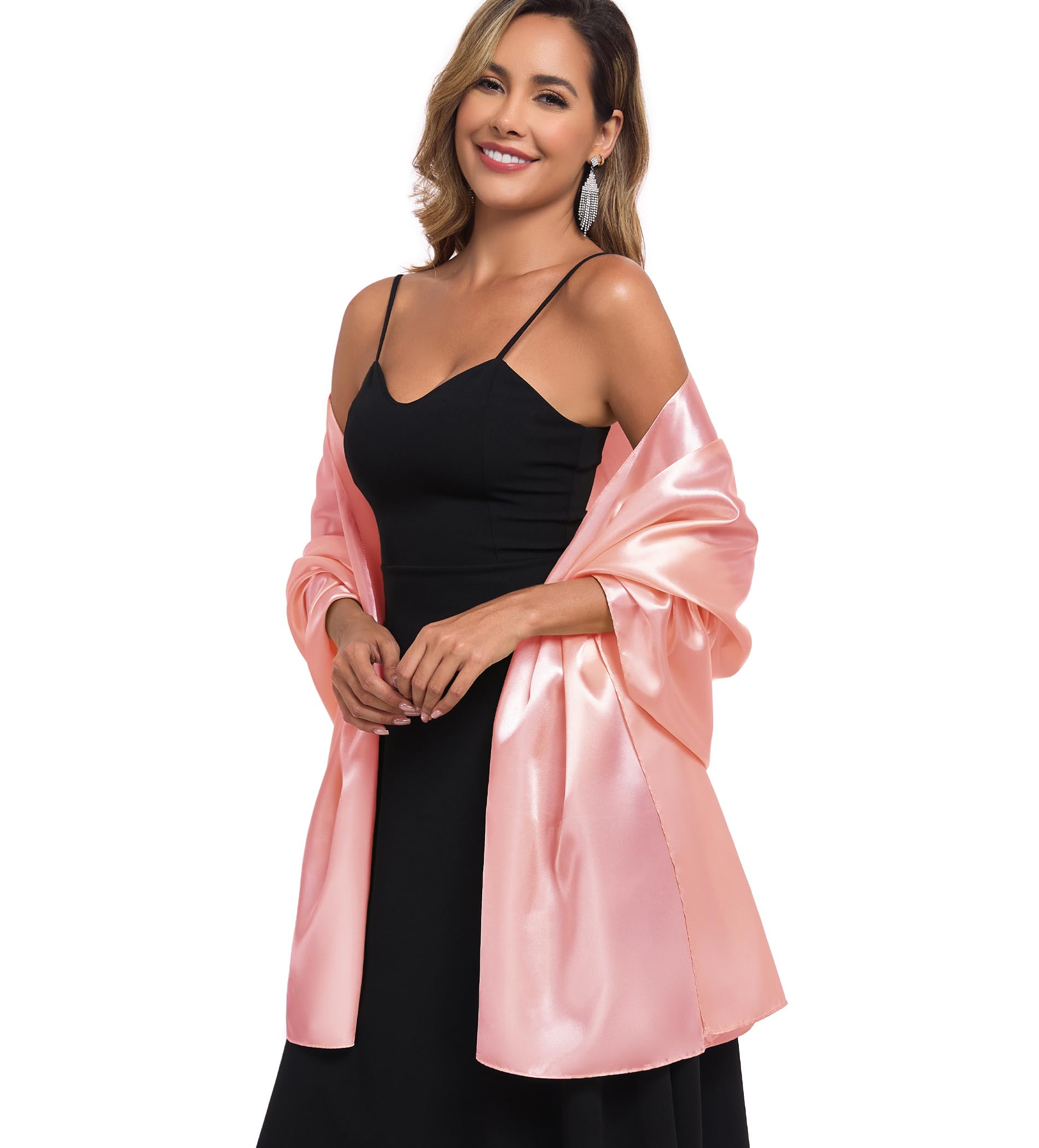 TONGFANTFL Shawls and Wraps for Evening Dresses Satin Women Long Scarf Wedding Guest Shawl
