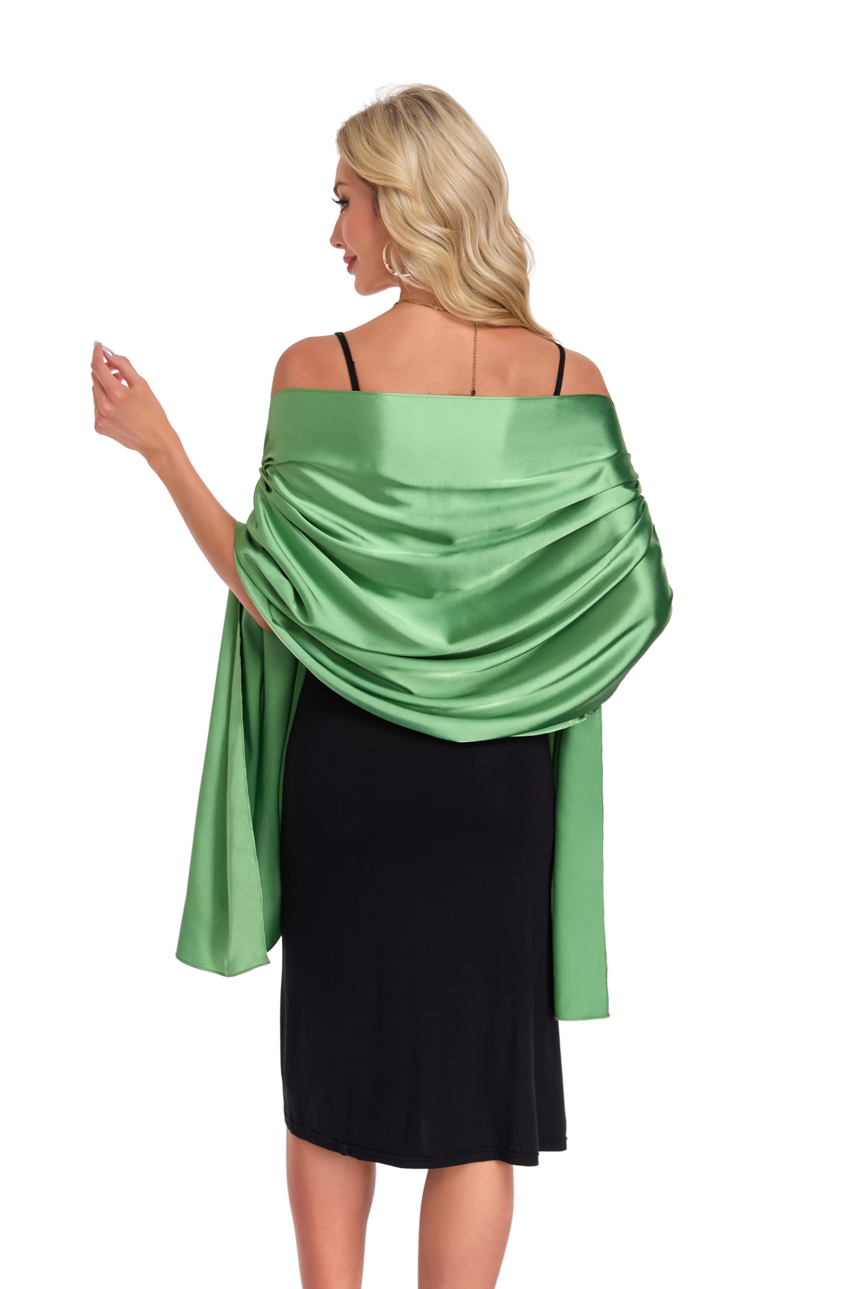 TONGFANTFL Shawls and Wraps for Evening Dresses Satin Women Long Scarf Wedding Guest Shawl