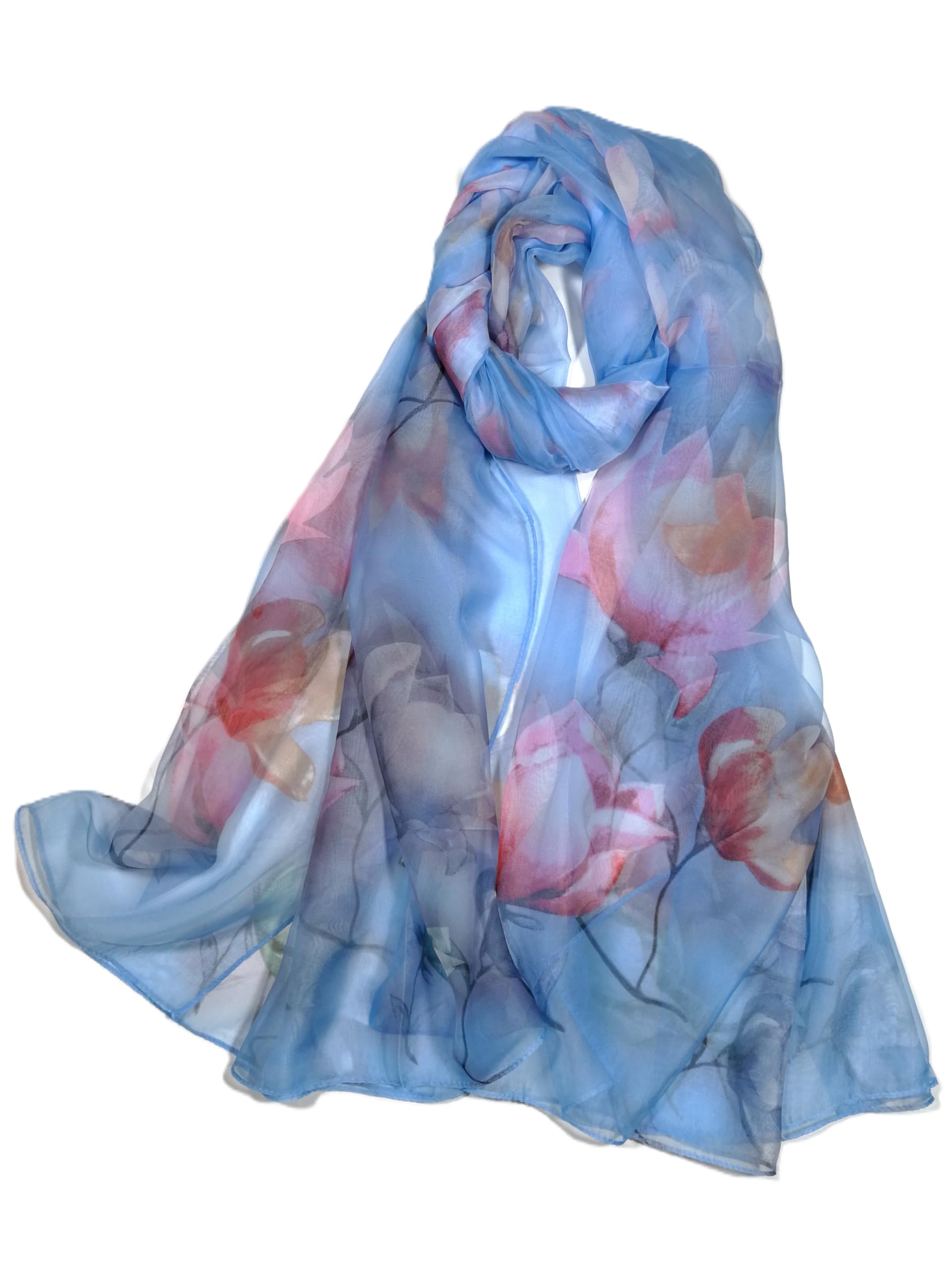 Shanlin Super Large Silk Feel Floral Scarves for Women in Gift Box