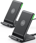 INIU Wireless Charger, 15W Fast Wireless Charging Station with Sleep-Friendly Adaptive Light Compatible with iPhone 17 16 15 14 13 12 Pro Max Samsung Galaxy S25 S24 S23 Note 20 Google etc