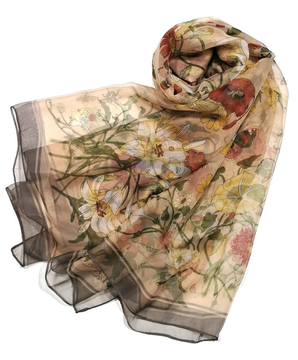 Shanlin Super Large Silk Feel Floral Scarves for Women in Gift Box
