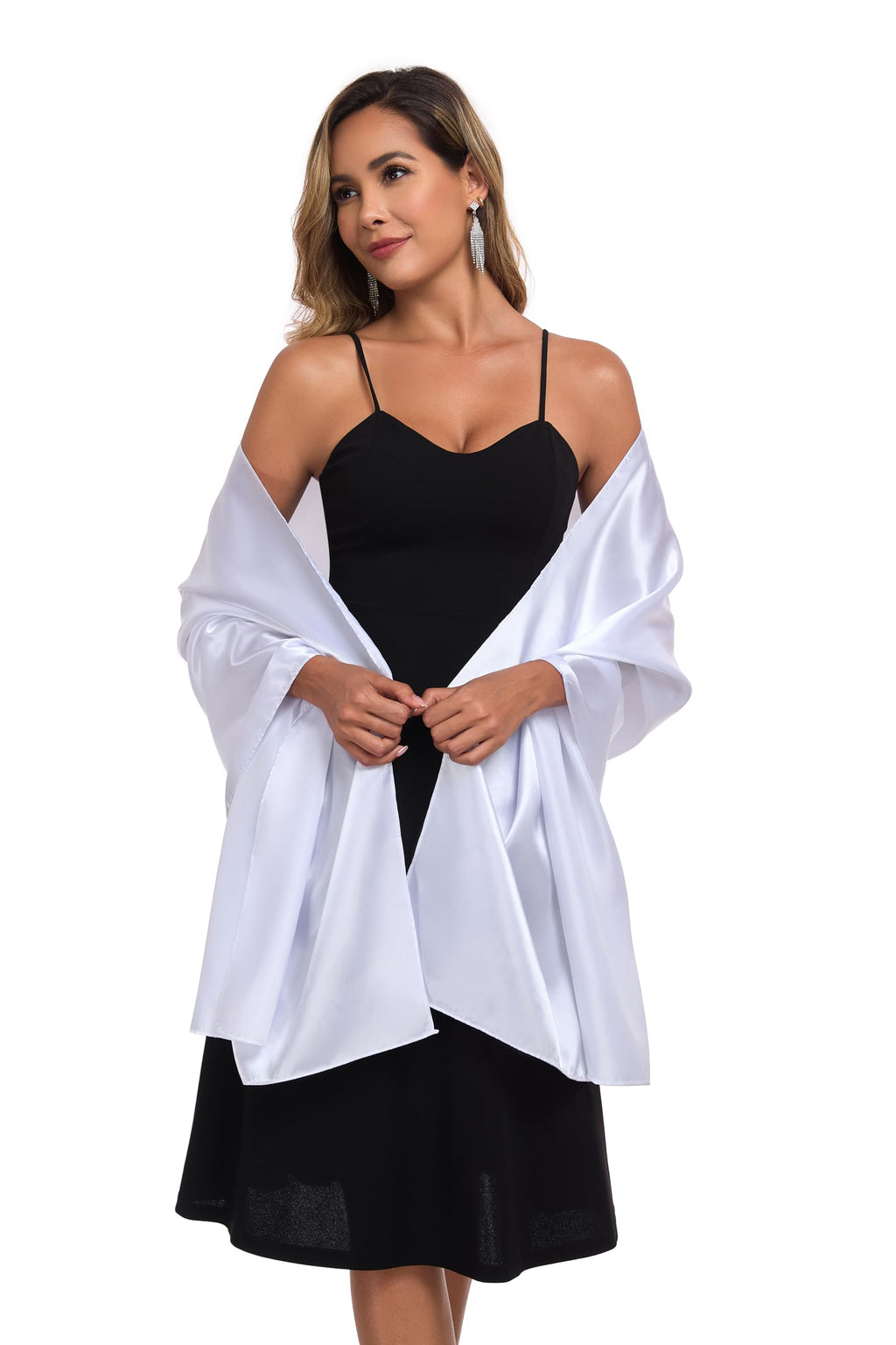 TONGFANTFL Shawls and Wraps for Evening Dresses Satin Women Long Scarf Wedding Guest Shawl