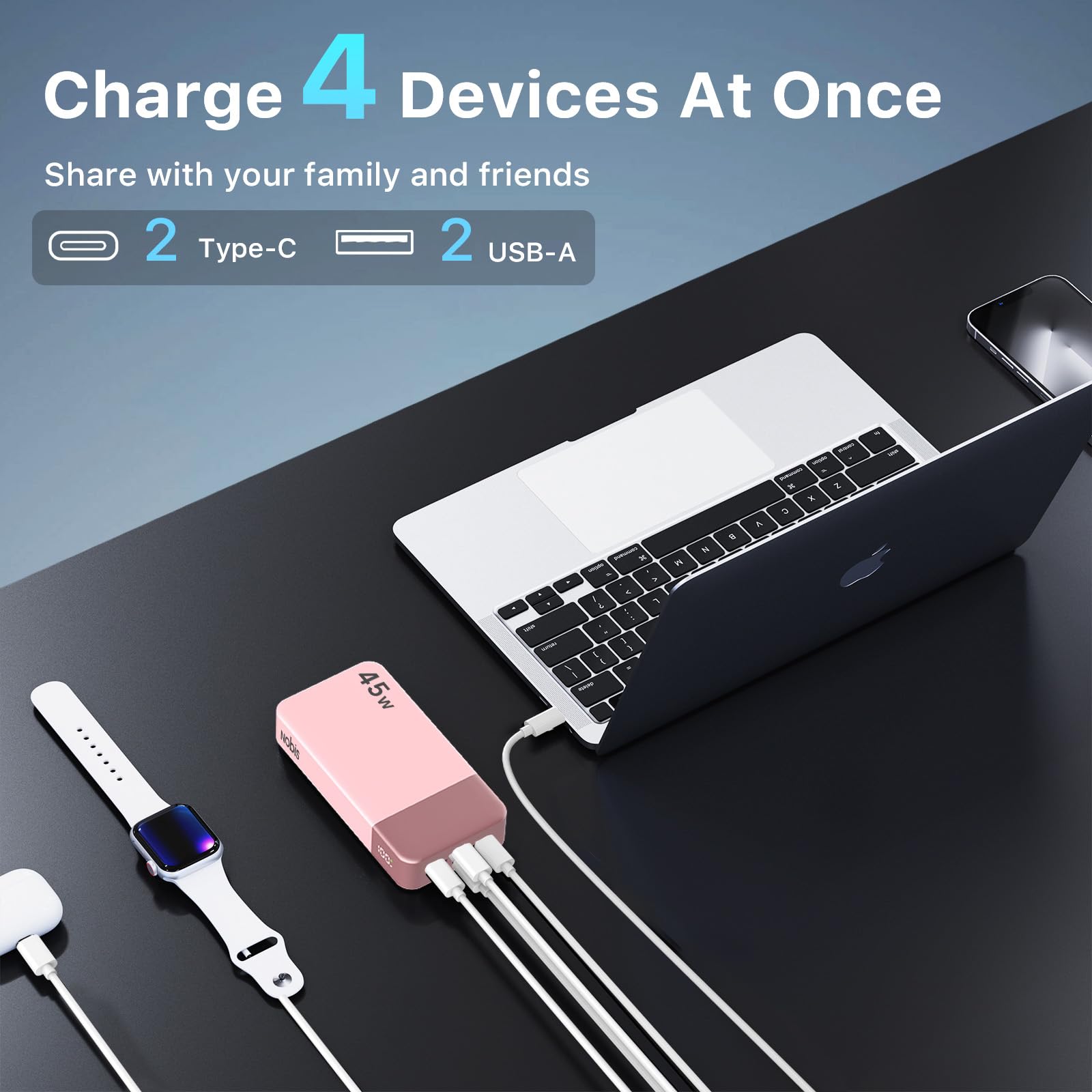 NOBIS Portable Charger 45W 20000mAh Power Bank Fast Charging