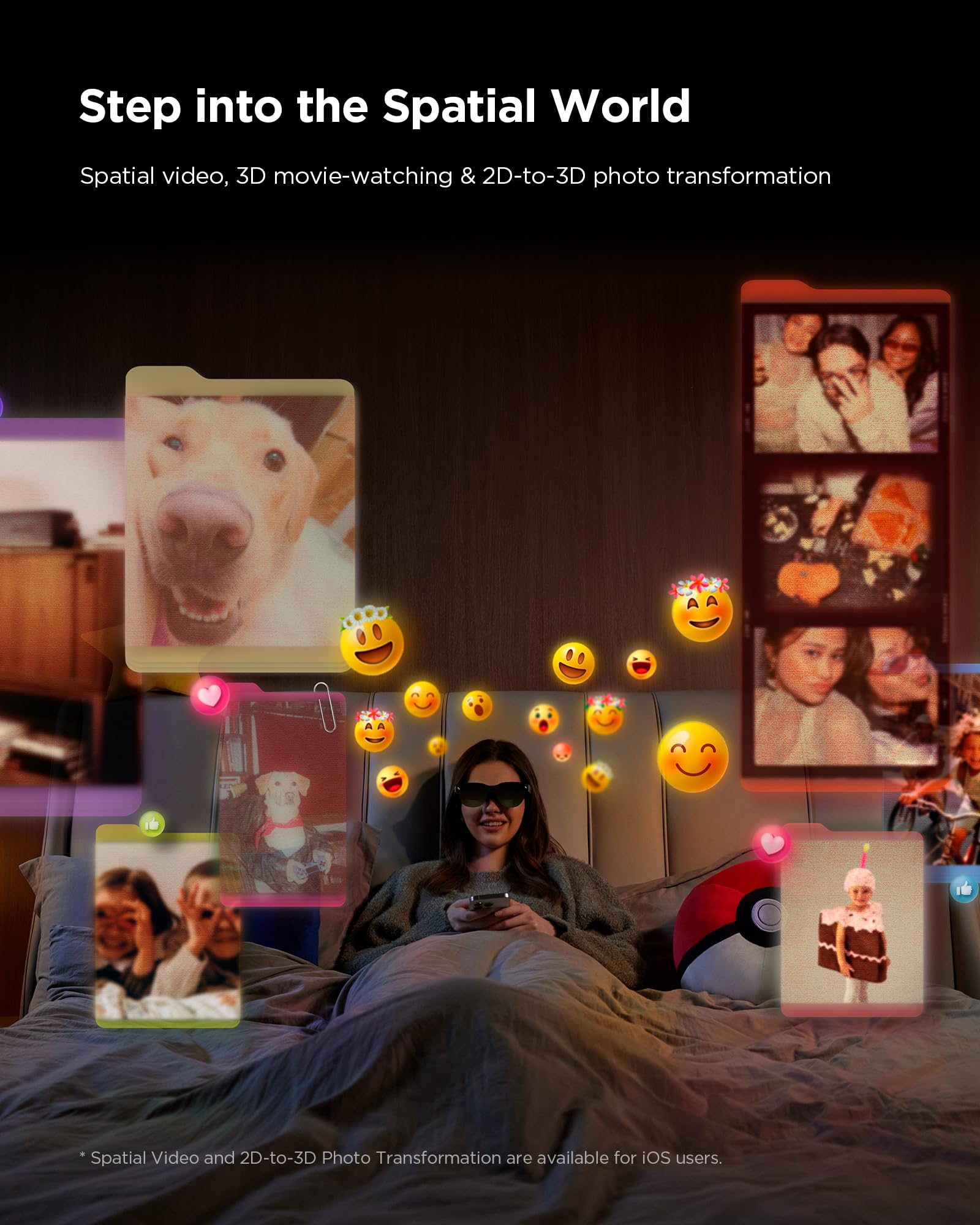 RayNeo Air 3s AR/XR Glasses - 201'' 120Hz HueView Video Display, Smart Gaming Glasses for iPhone 17,16,15/Android/Mac/Switch 2/PS5/SteamDeck-3S-Silver