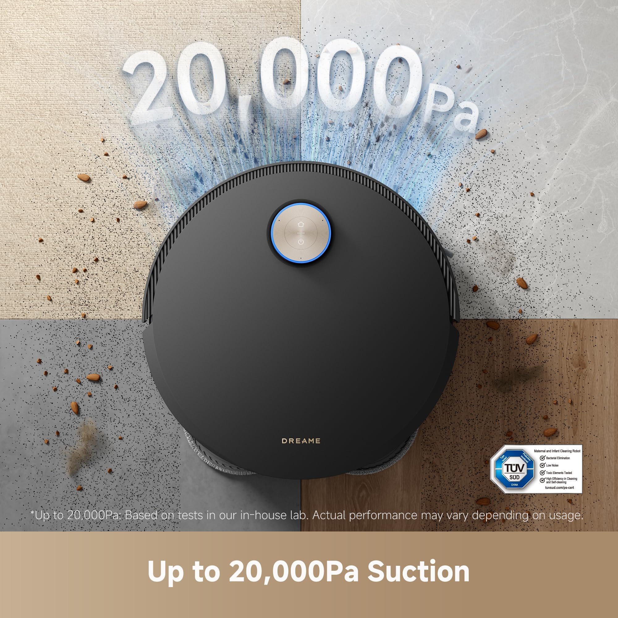 DREAME X50 Ultra White Robot Vacuum and Mop with Auto-Empty and Mop Self-Cleaning, 20,000Pa Suction, Obstacle Avoidance and 360° Navigation, Corner to Edge Deep Cleaning, Detangling Brush
