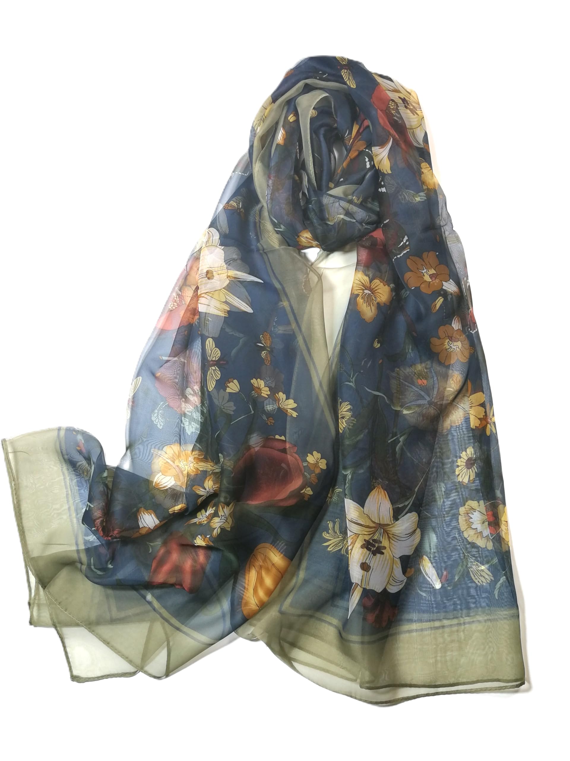Shanlin Super Large Silk Feel Floral Scarves for Women in Gift Box