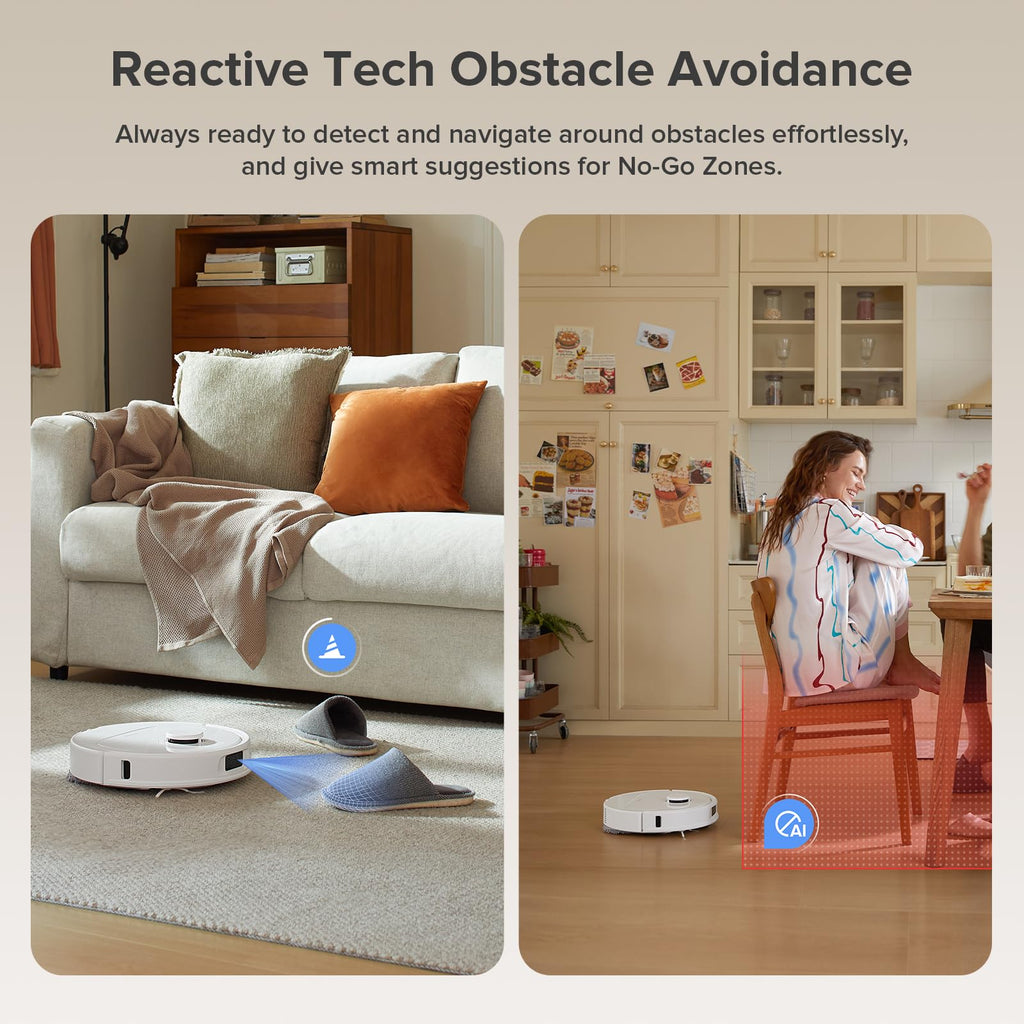 roborock Qrevo Series Robot Vacuum and Mop, 8000Pa Suction, Upgraded from Qrevo S, Anti-Tangle Brushes, Smart Obstacle Avoidance, Auto Mop Washing, All-in-One Dock, 200RPM Spinning Mops, Black(QV 35A)