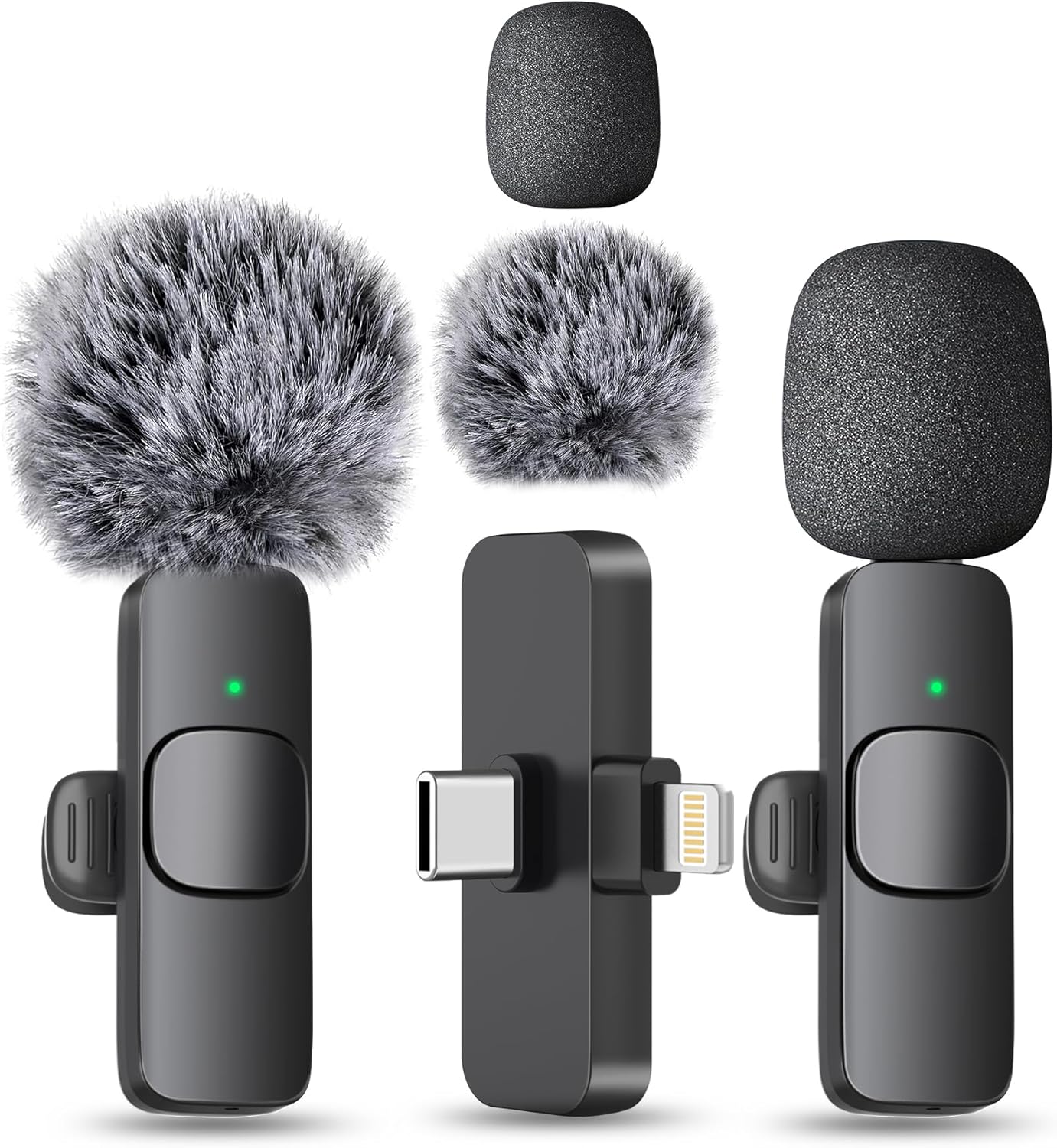 MAYBESTA Wireless Mini Microphone for iPhone, Android Phone - Bluetooth Lavalier Lapel Mic for Audio Video Recording - Clip on Content Creator Microphones for YouTube Tiktok Podcast Vlogging