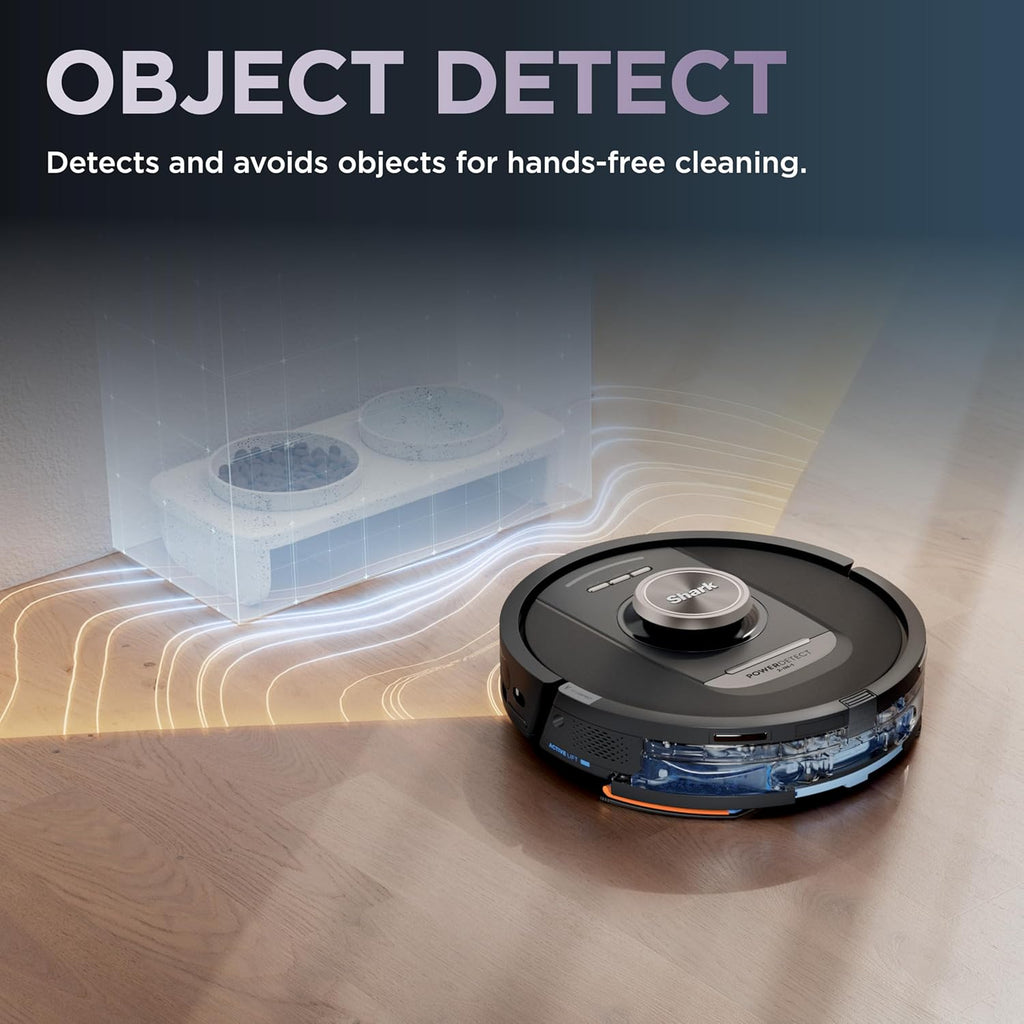Shark PowerDetect NeverTouch, Self-Empty & Self-Refill, Robot Vacuum and Mop with Bagless, 30-Day Debris Capacity HEPA Base, 30-Day Capacity Refill Tank, Pad Dry, Black, AV2810YS