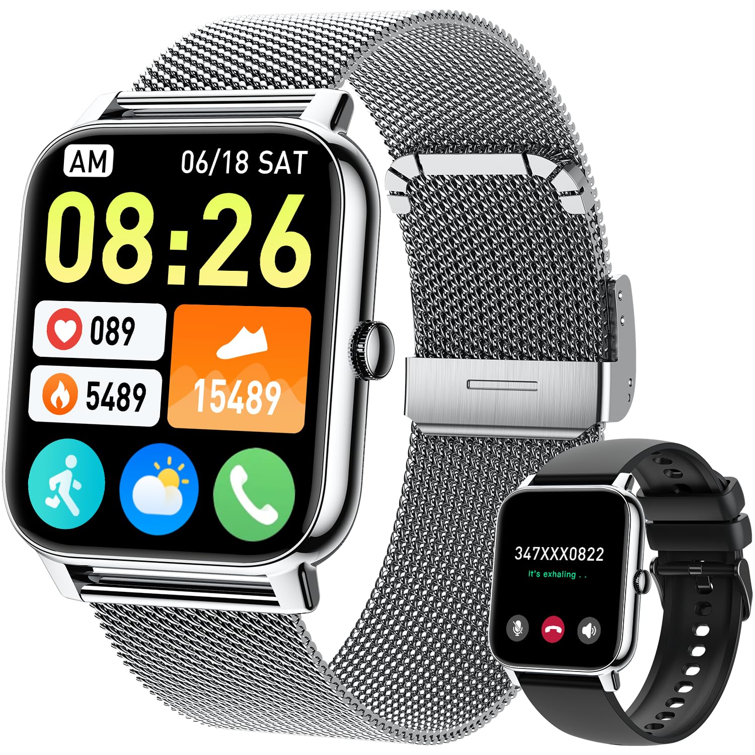 Smart Watch for Women Fitness Tracker: Gold Smart Watches for Women Digital Mens watches Make/Answer Call Waterproof Running Smartwatch Android Phone iPhone Samsung Compatible Heart Rate Monitor