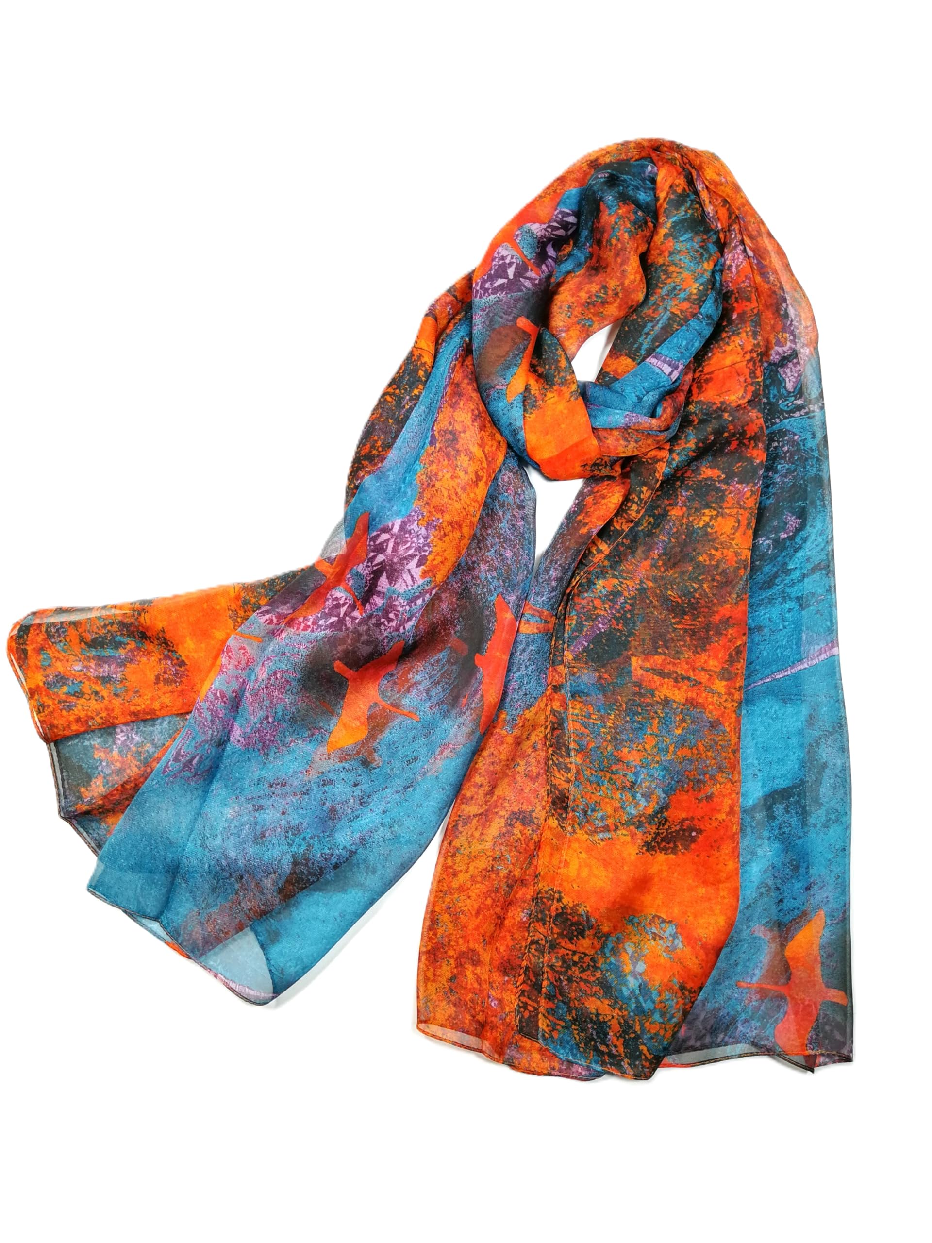Shanlin Super Large Silk Feel Floral Scarves for Women in Gift Box