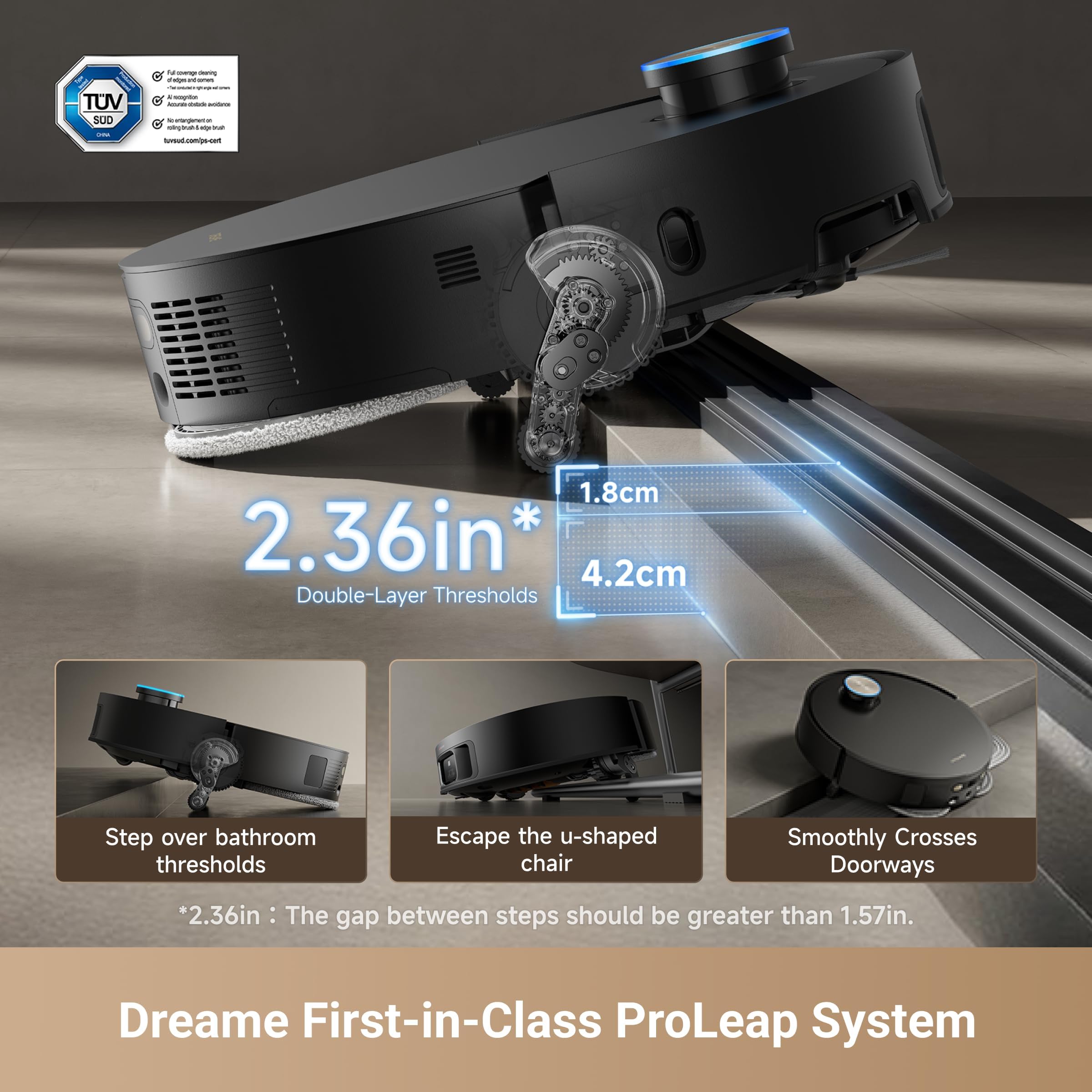 DREAME X50 Ultra White Robot Vacuum and Mop with Auto-Empty and Mop Self-Cleaning, 20,000Pa Suction, Obstacle Avoidance and 360° Navigation, Corner to Edge Deep Cleaning, Detangling Brush