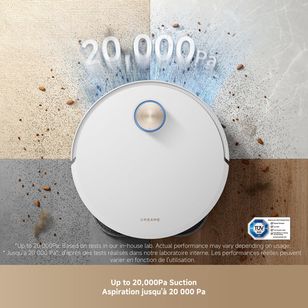 DREAME X50 Ultra White Robot Vacuum and Mop with Auto-Empty and Mop Self-Cleaning, 20,000Pa Suction, Obstacle Avoidance and 360° Navigation, Corner to Edge Deep Cleaning, Detangling Brush