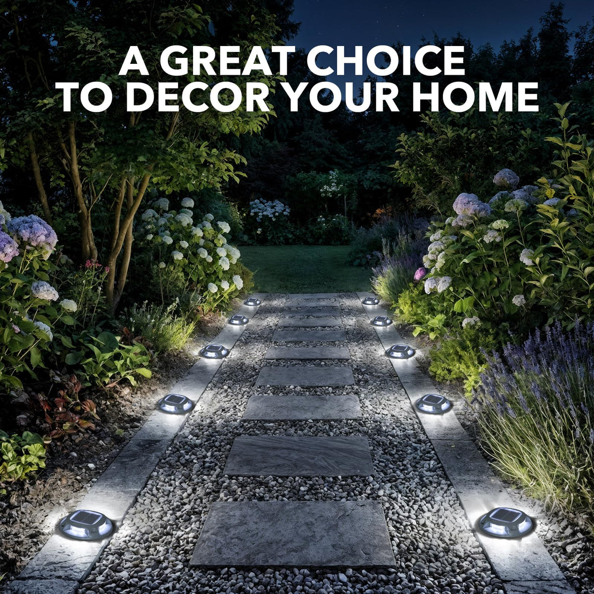 AGPTEK Solar Driveway Lights Outdoor 8 Pack, 2 Color Modes LED Deck Dock
