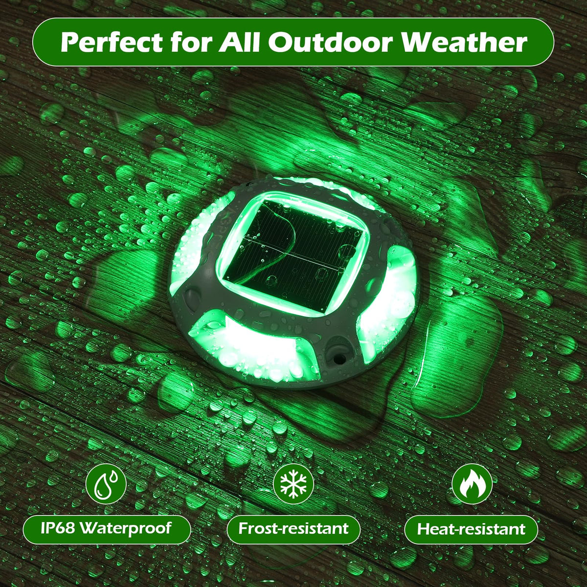 AGPTEK Solar Driveway Lights Outdoor 8 Pack, 2 Color Modes LED Deck Dock