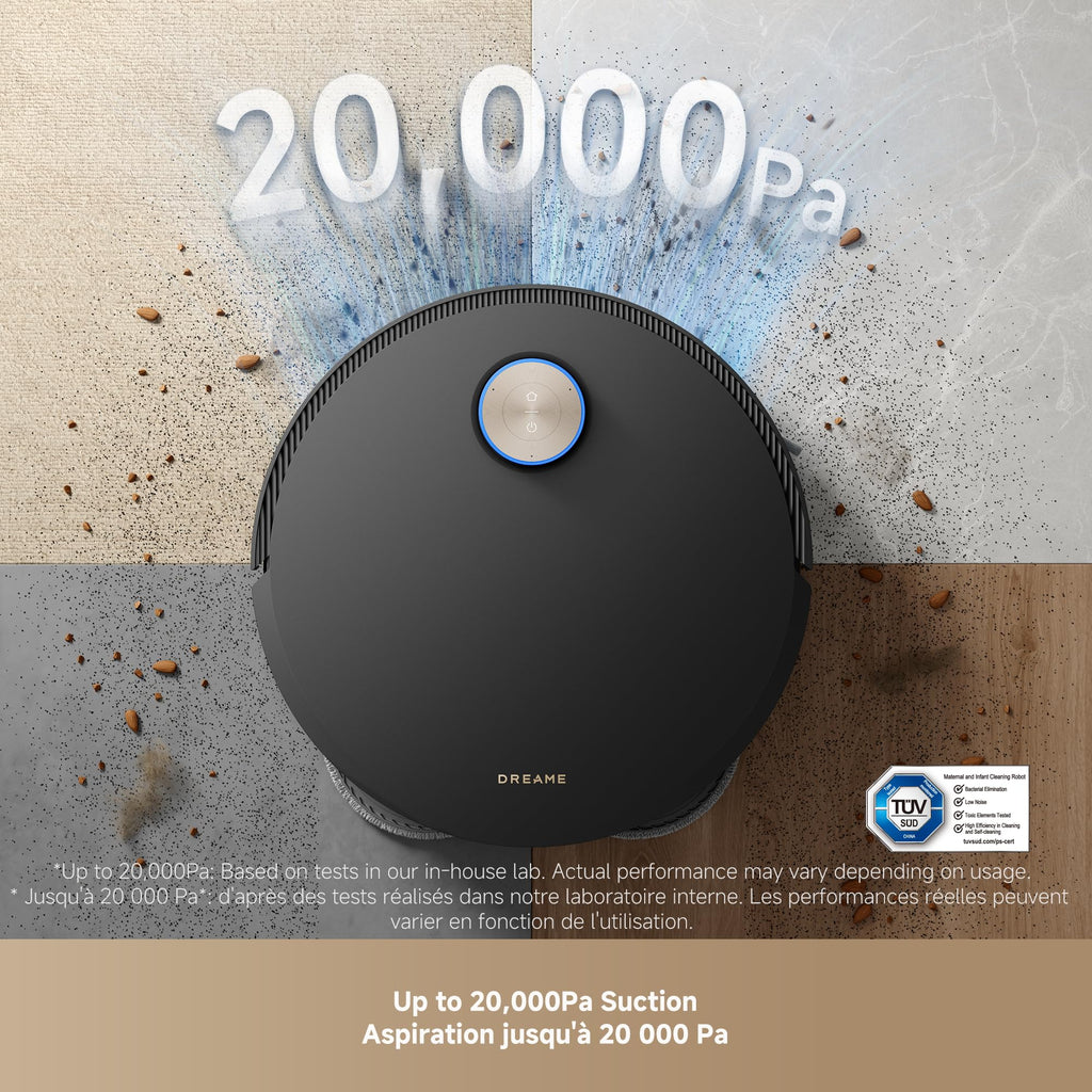 DREAME X50 Ultra White Robot Vacuum and Mop with Auto-Empty and Mop Self-Cleaning, 20,000Pa Suction, Obstacle Avoidance and 360° Navigation, Corner to Edge Deep Cleaning, Detangling Brush